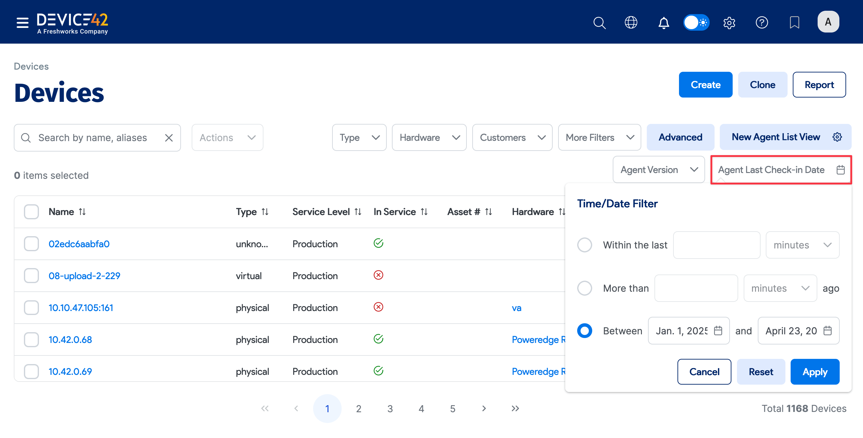 Filter by Agent date