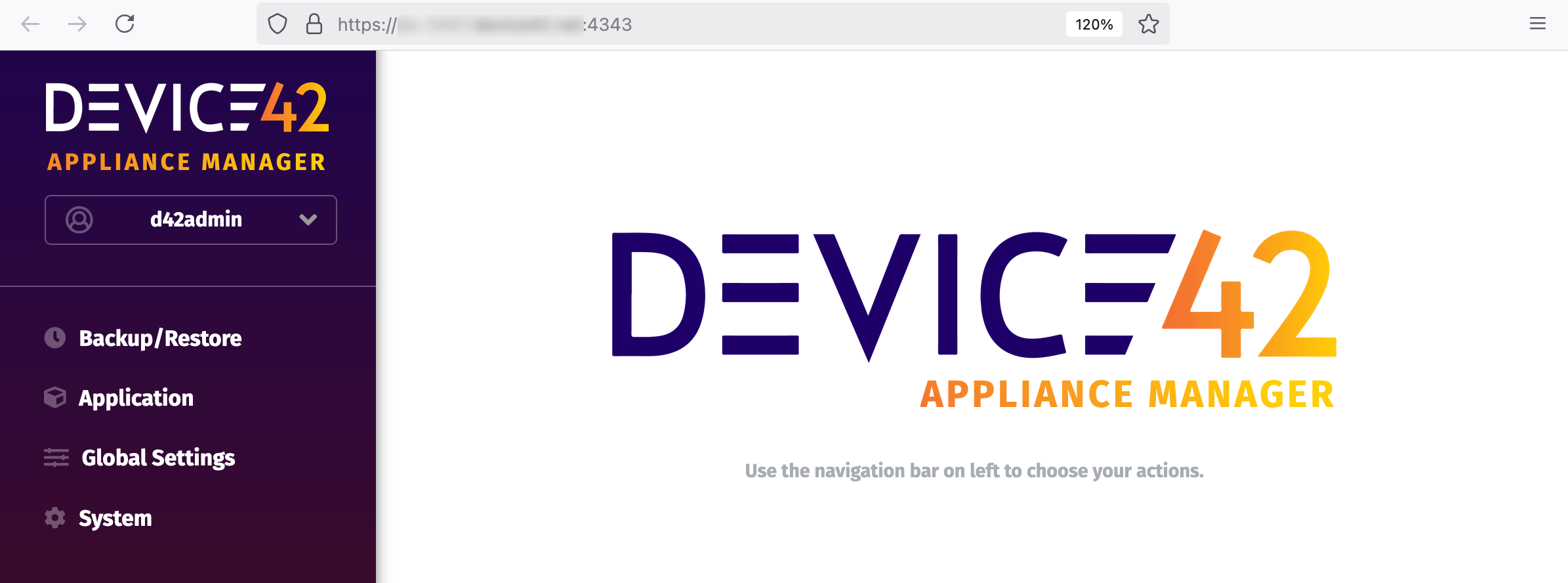 Device42 Appliance Manager Home Screen v19