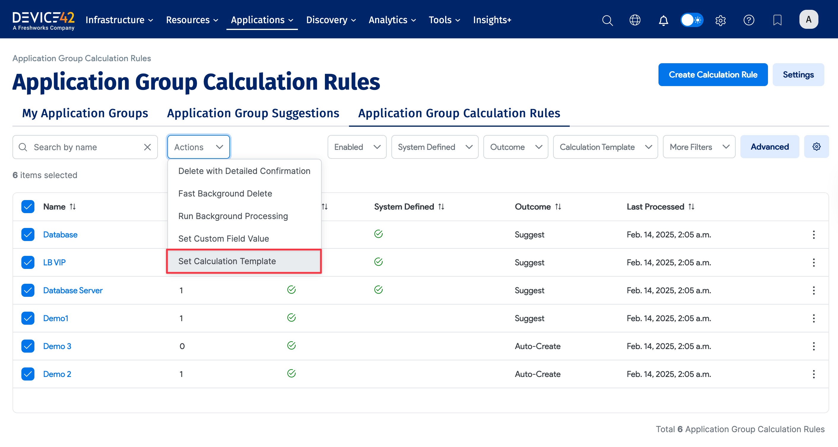 Bulk Apply Calculation Logic Templates