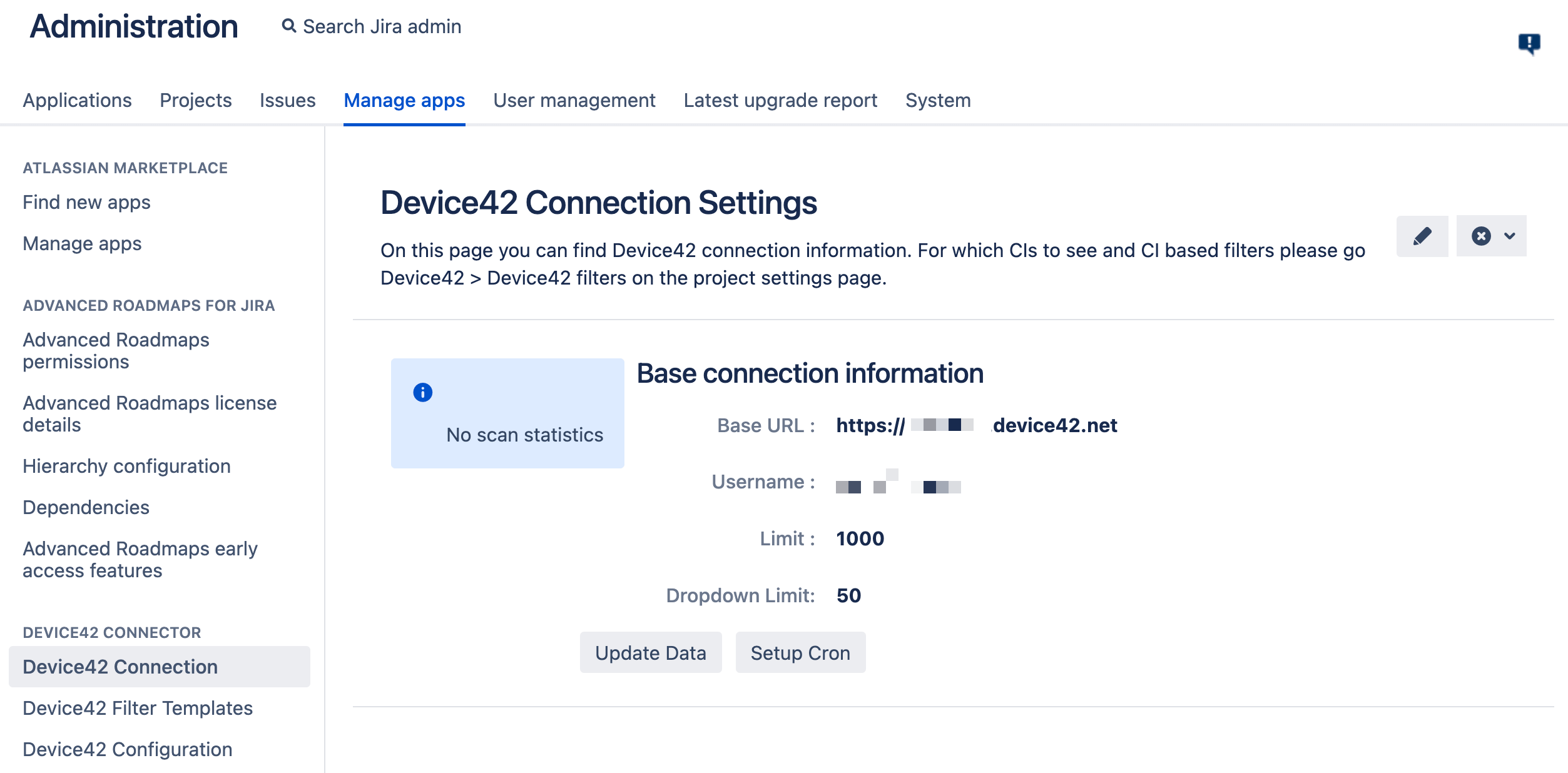 Initial connection config