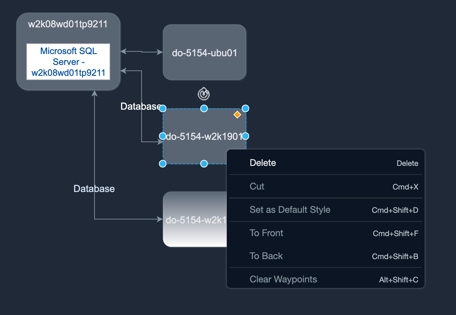 Delete object from canvas context menu