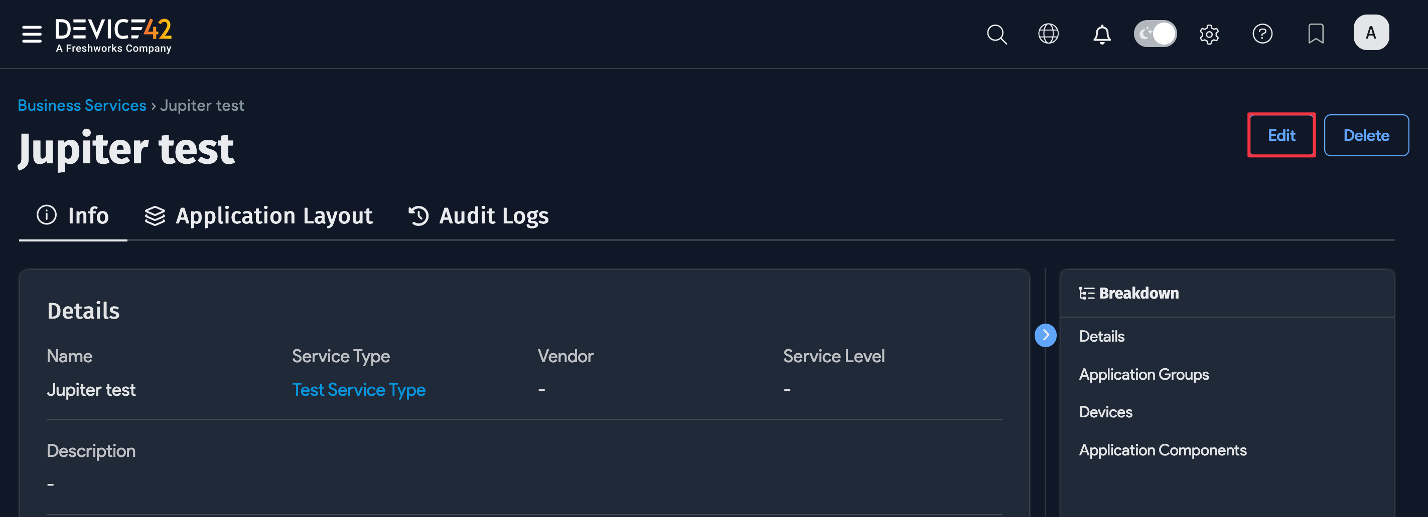 Edit Business Services