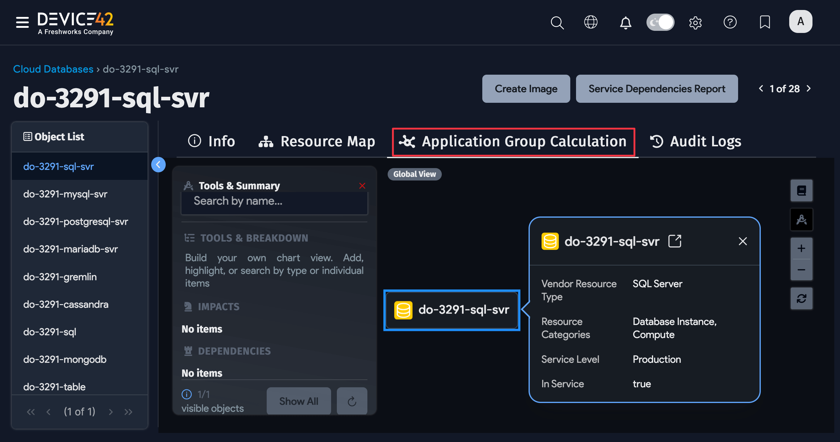 Application Group Calculation