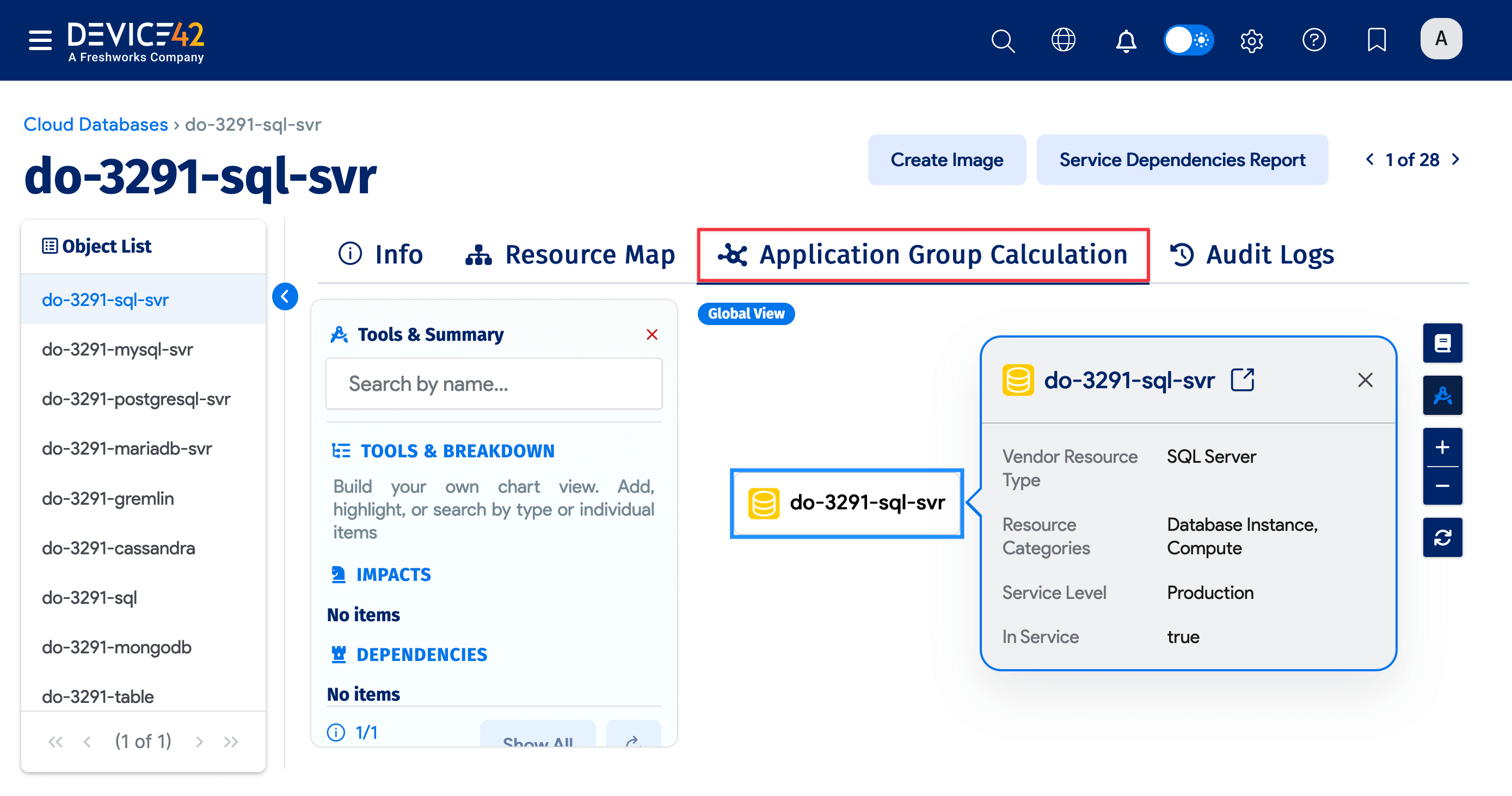 Application Group Calculation