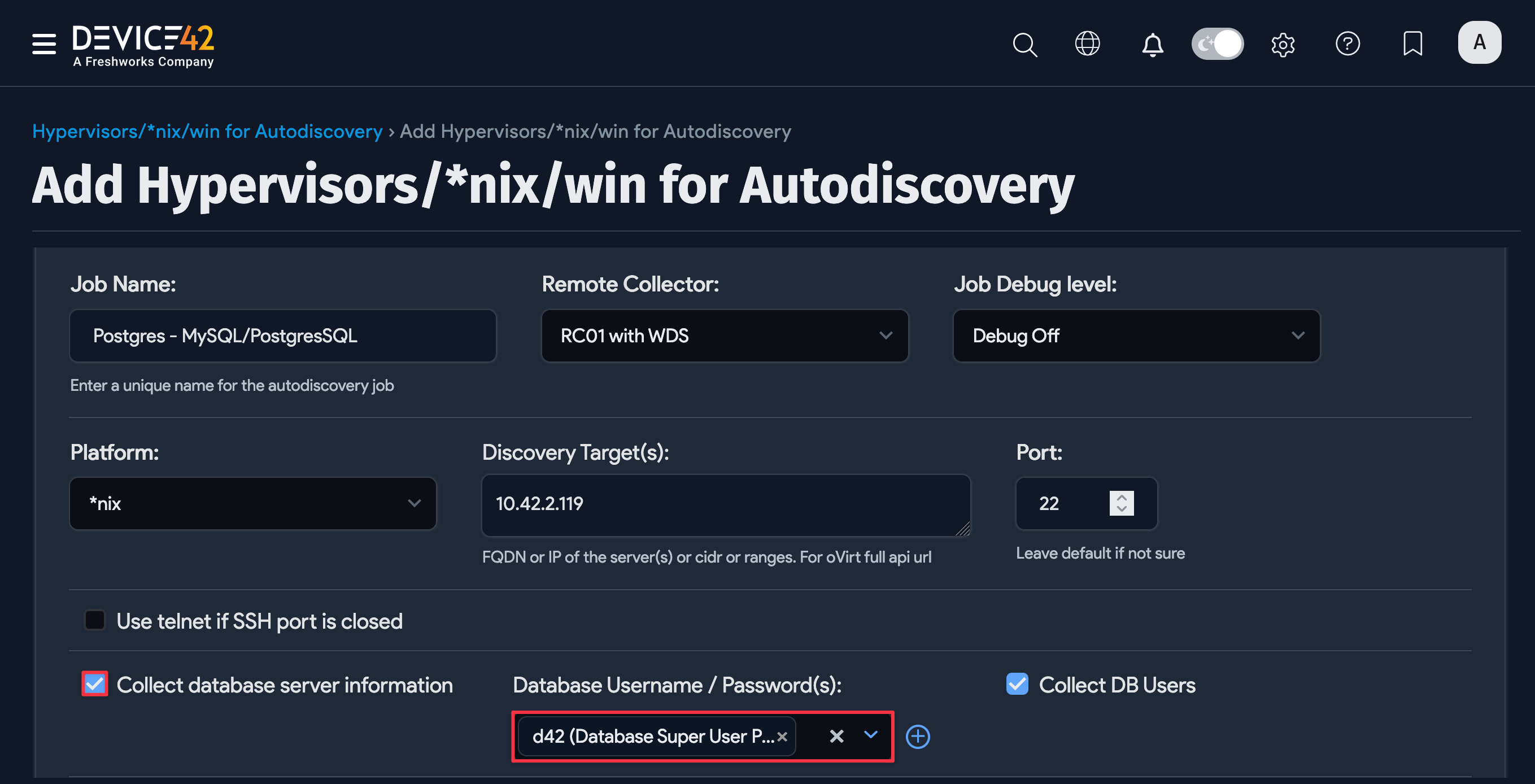 New Postgres discovery job