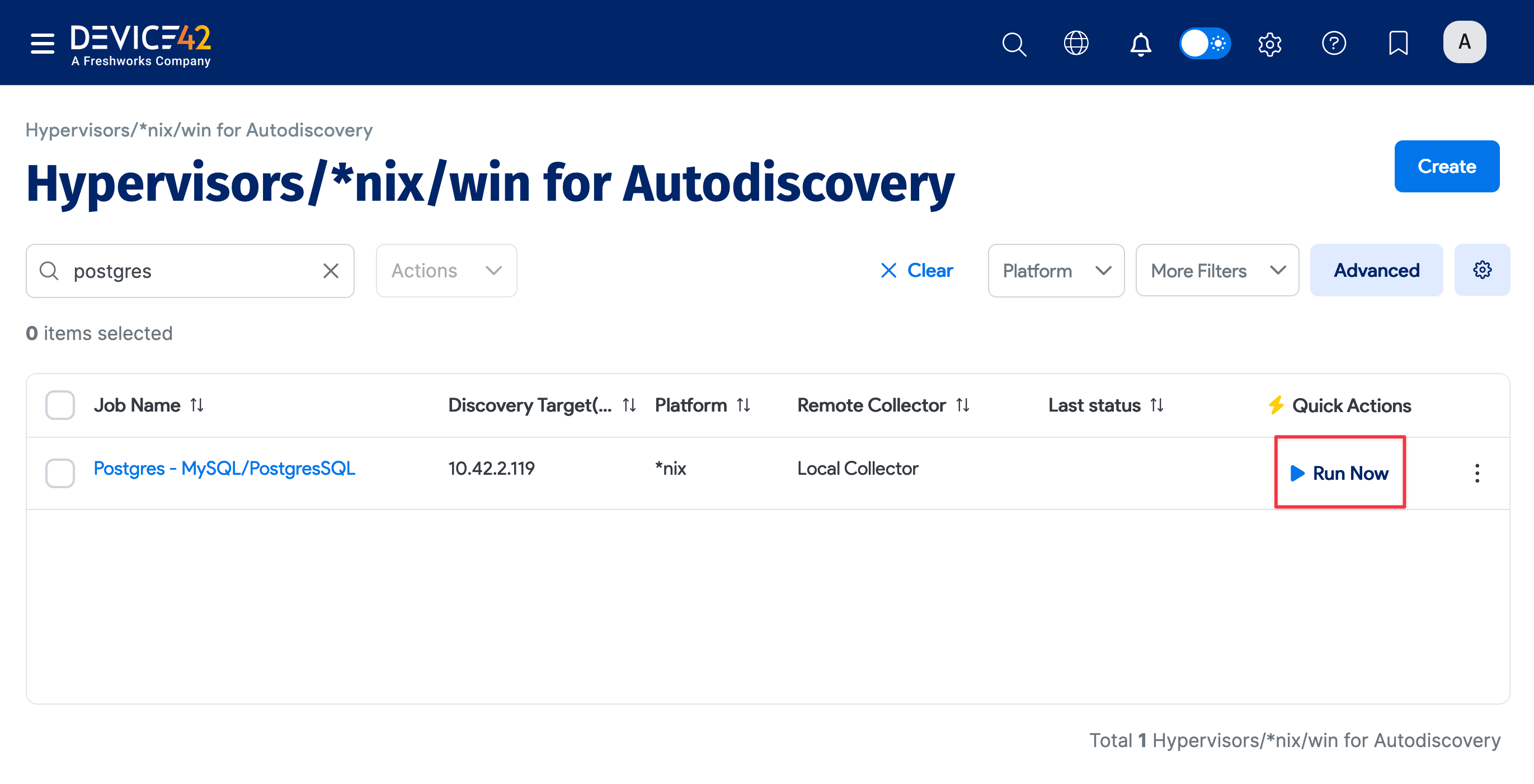 Run Postgres DB discovery job