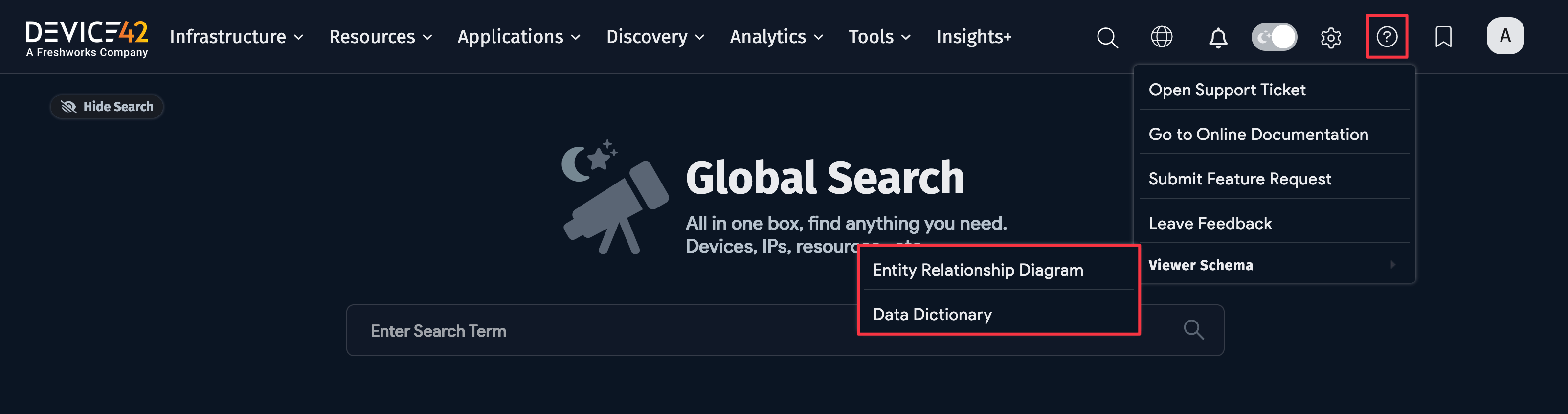 Viewer Schema menu location