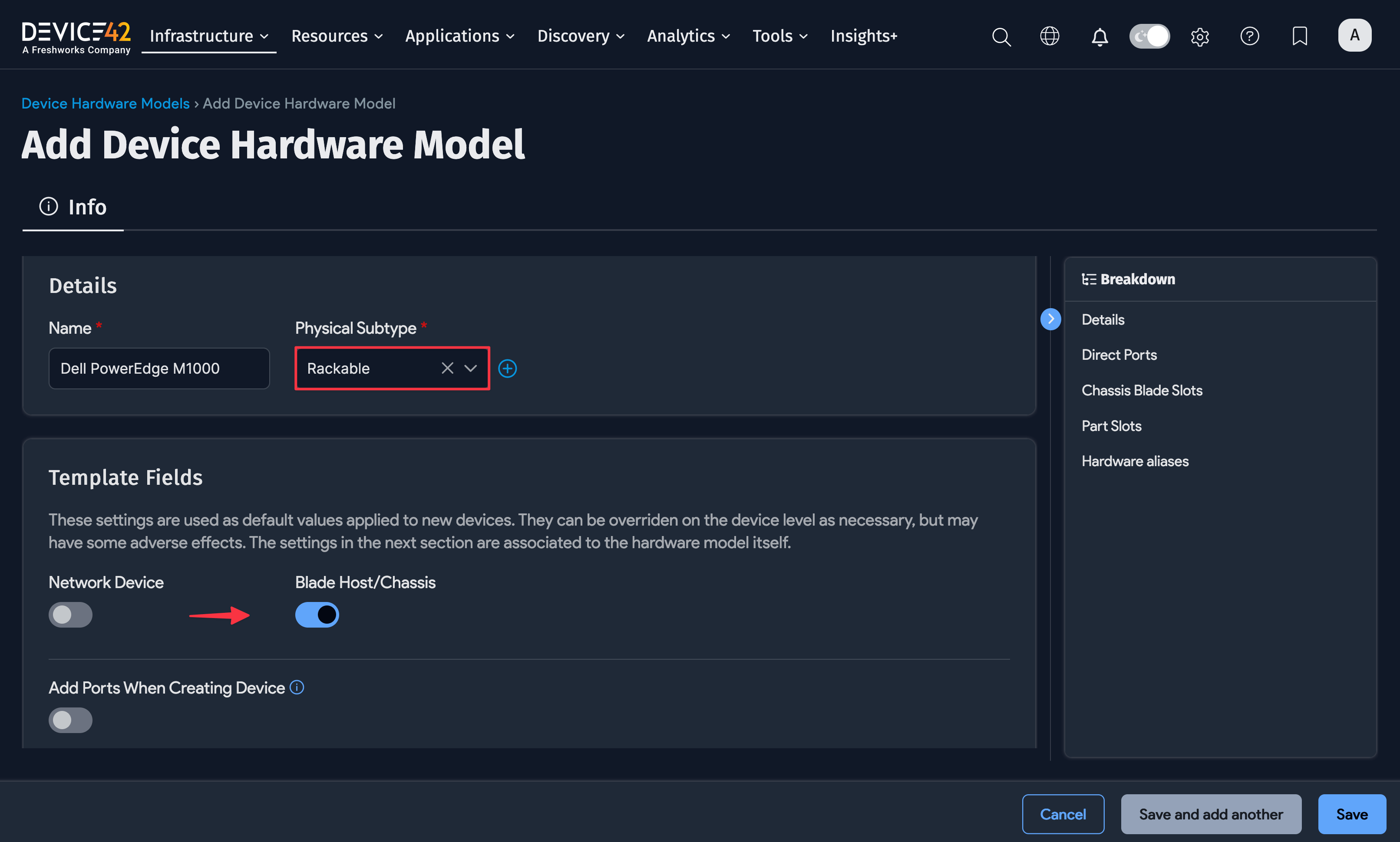 Add Device Hardware Model for blade chassis