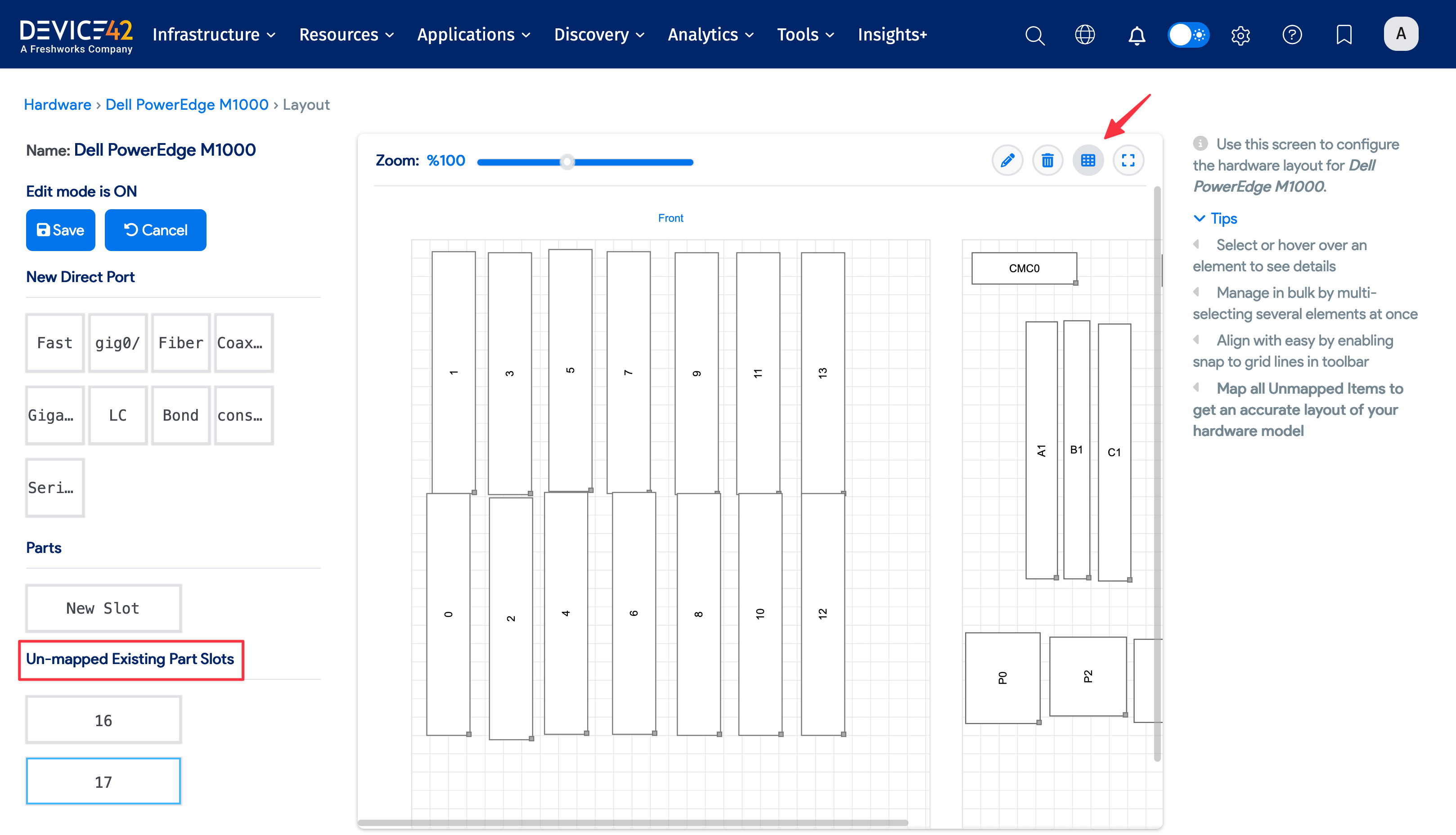 Unmapped blade slots