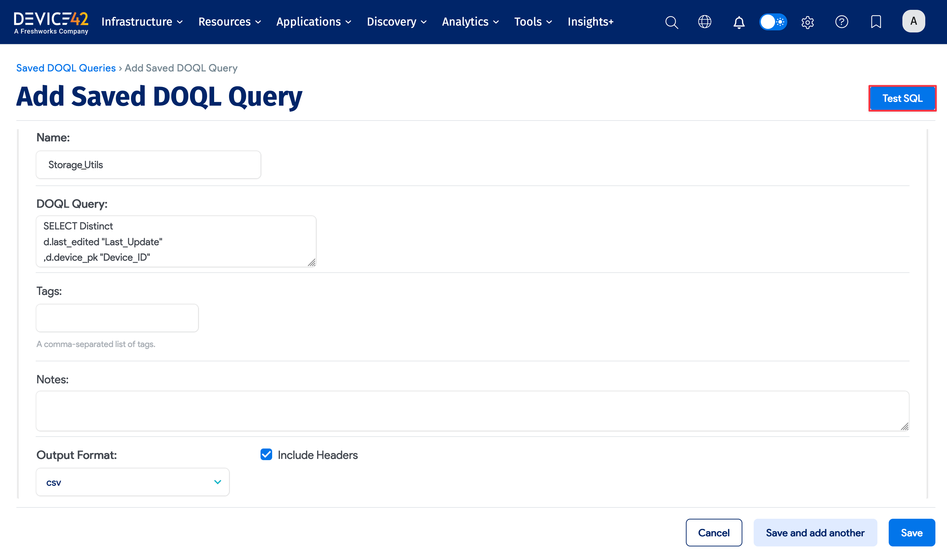 DOQL Query form
