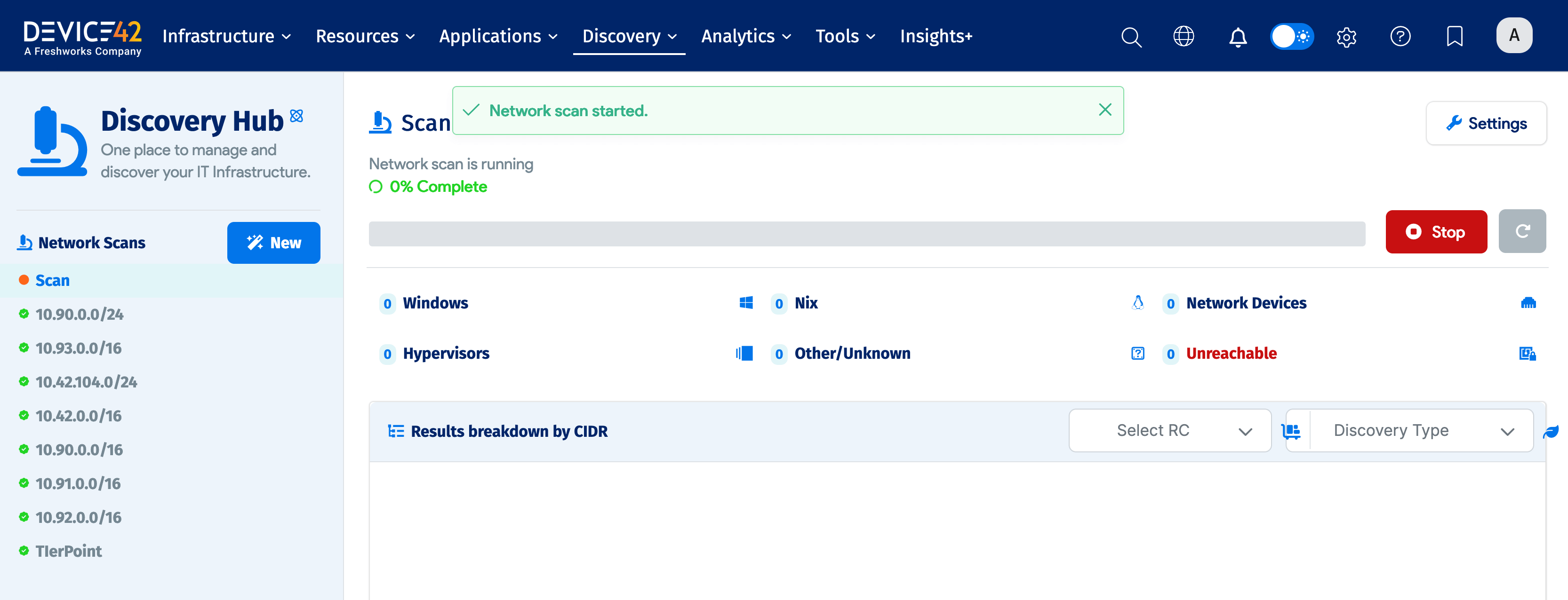 Hub scan in progress