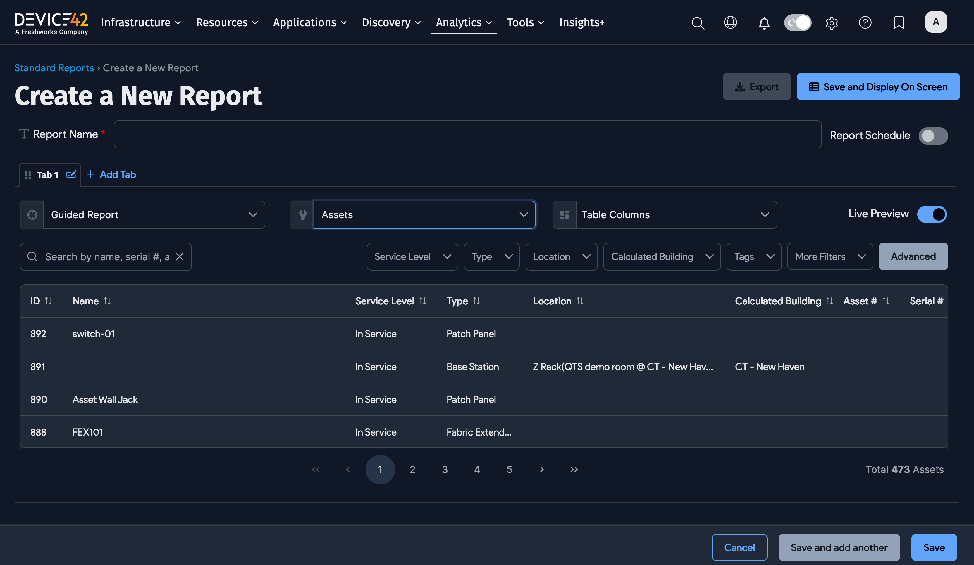 Creating a Standard Report