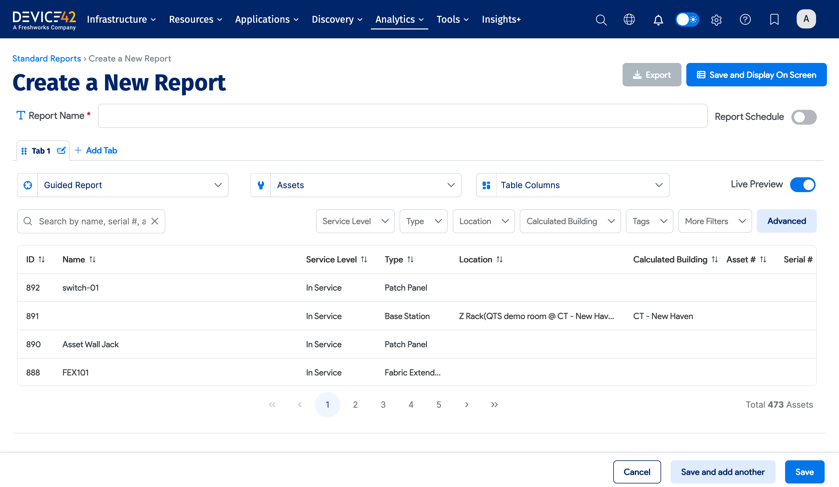 Creating a Standard Report