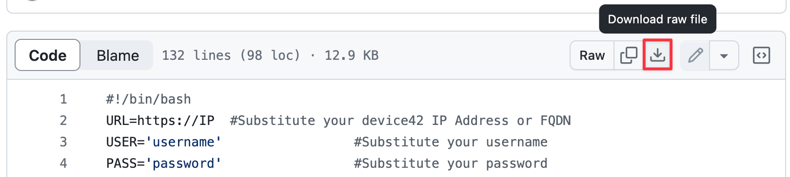 GitHub download button