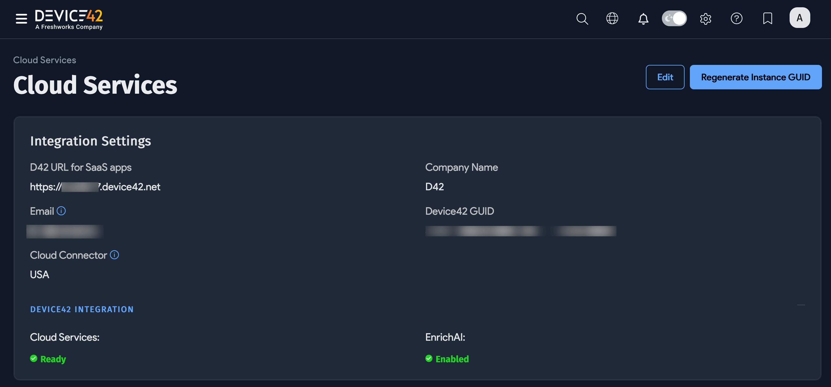 View integrations page