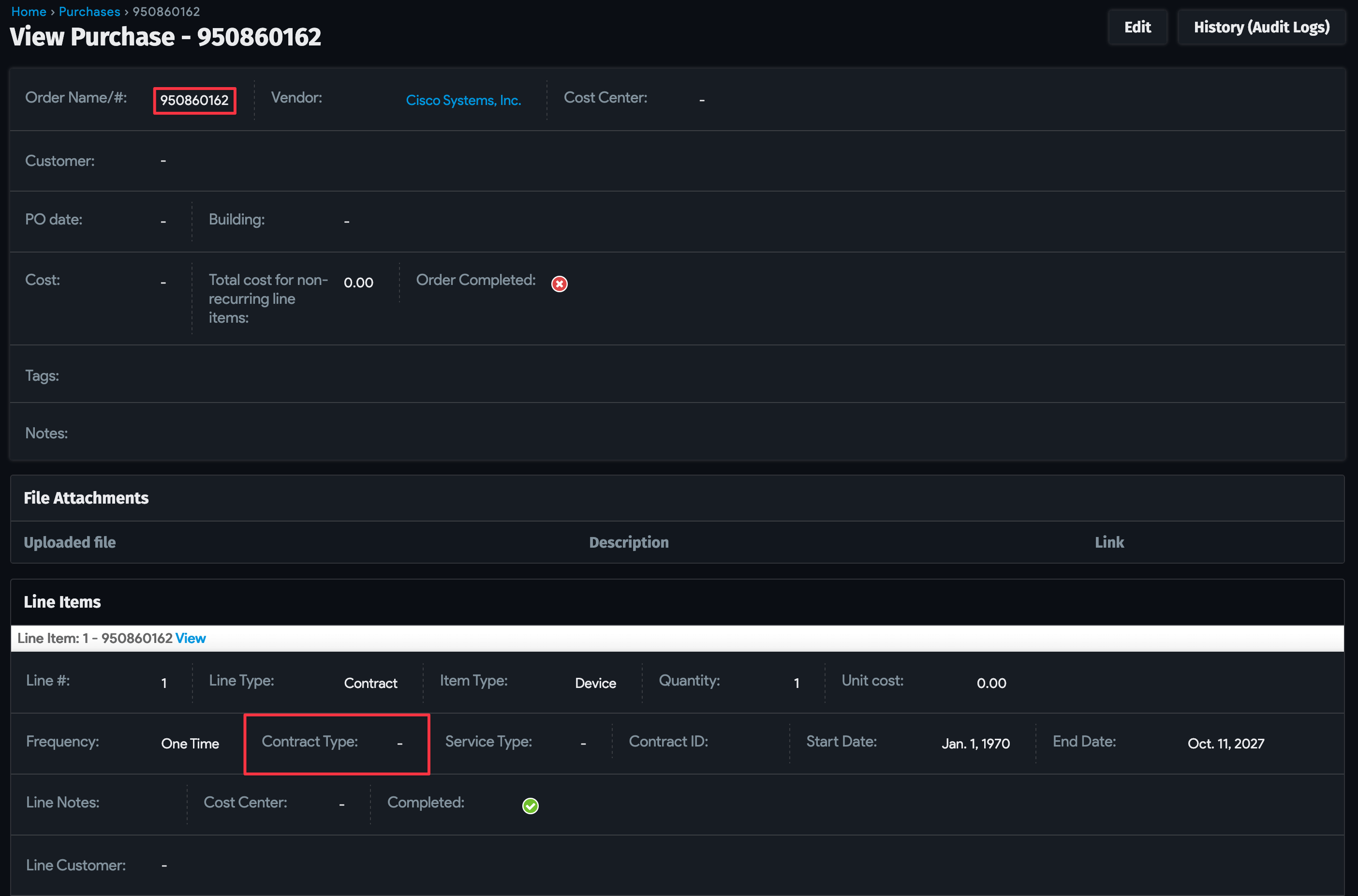 Unspecified Contract Type in Device42