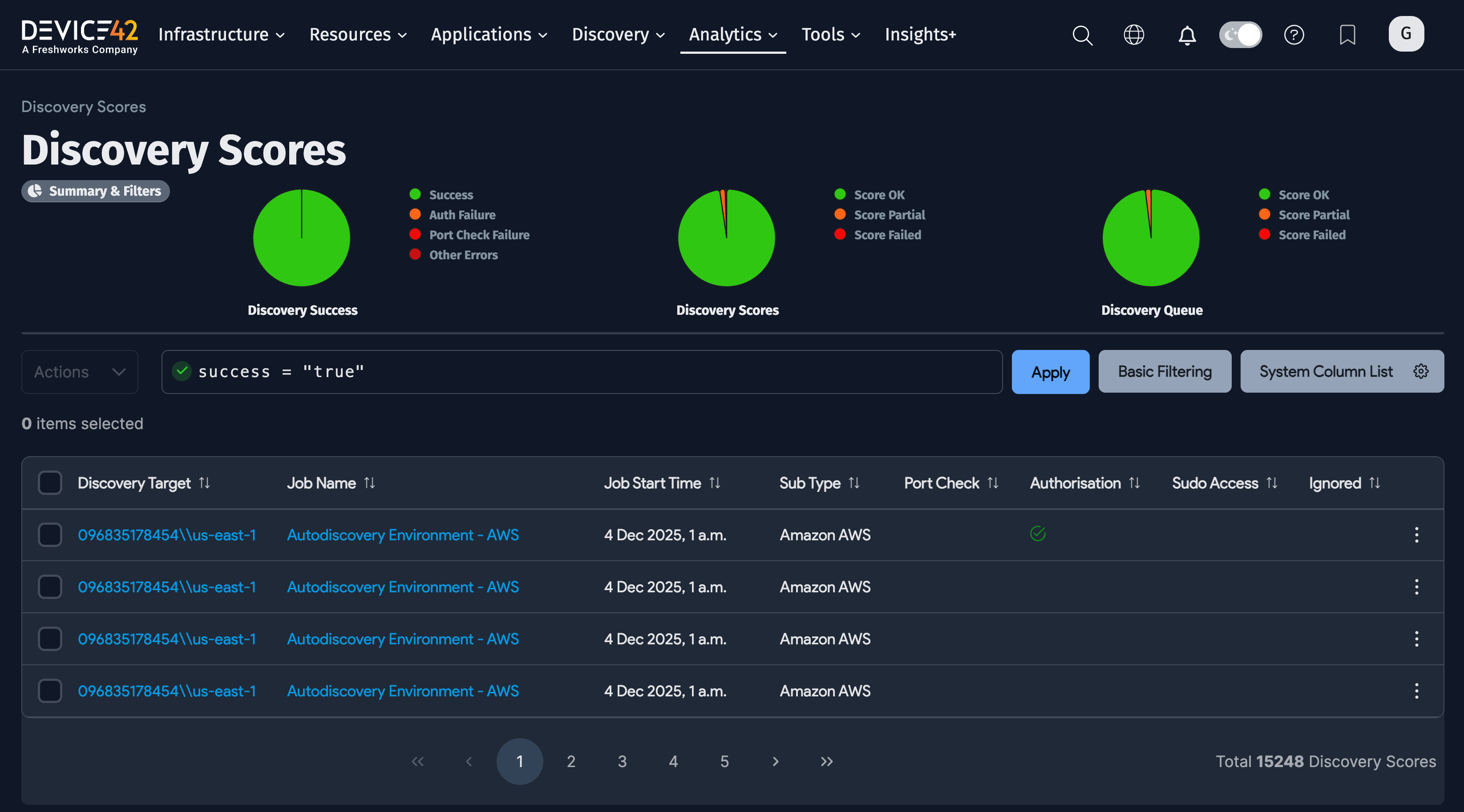 Discovery Scores Advanced Search