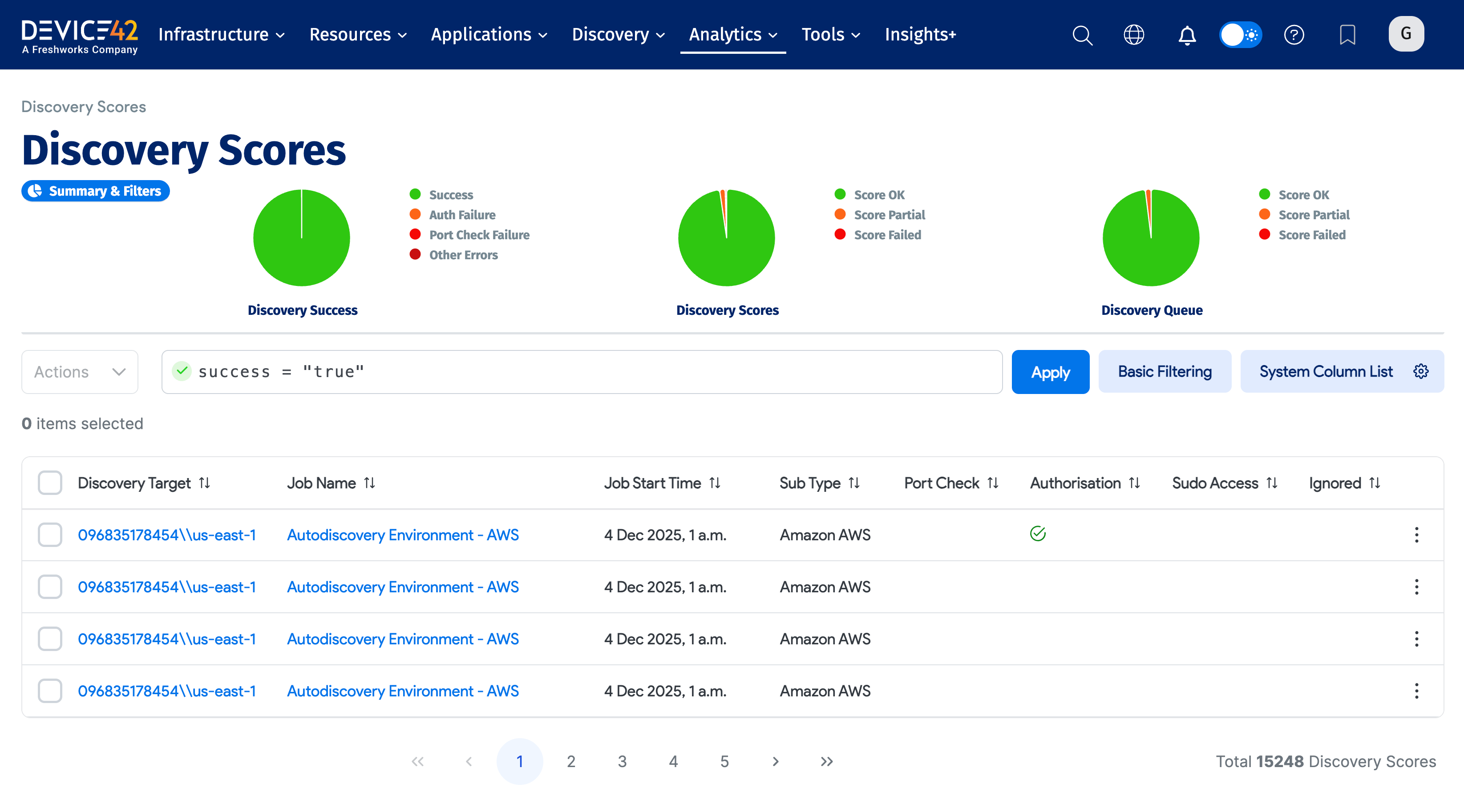 Discovery Scores Advanced Search