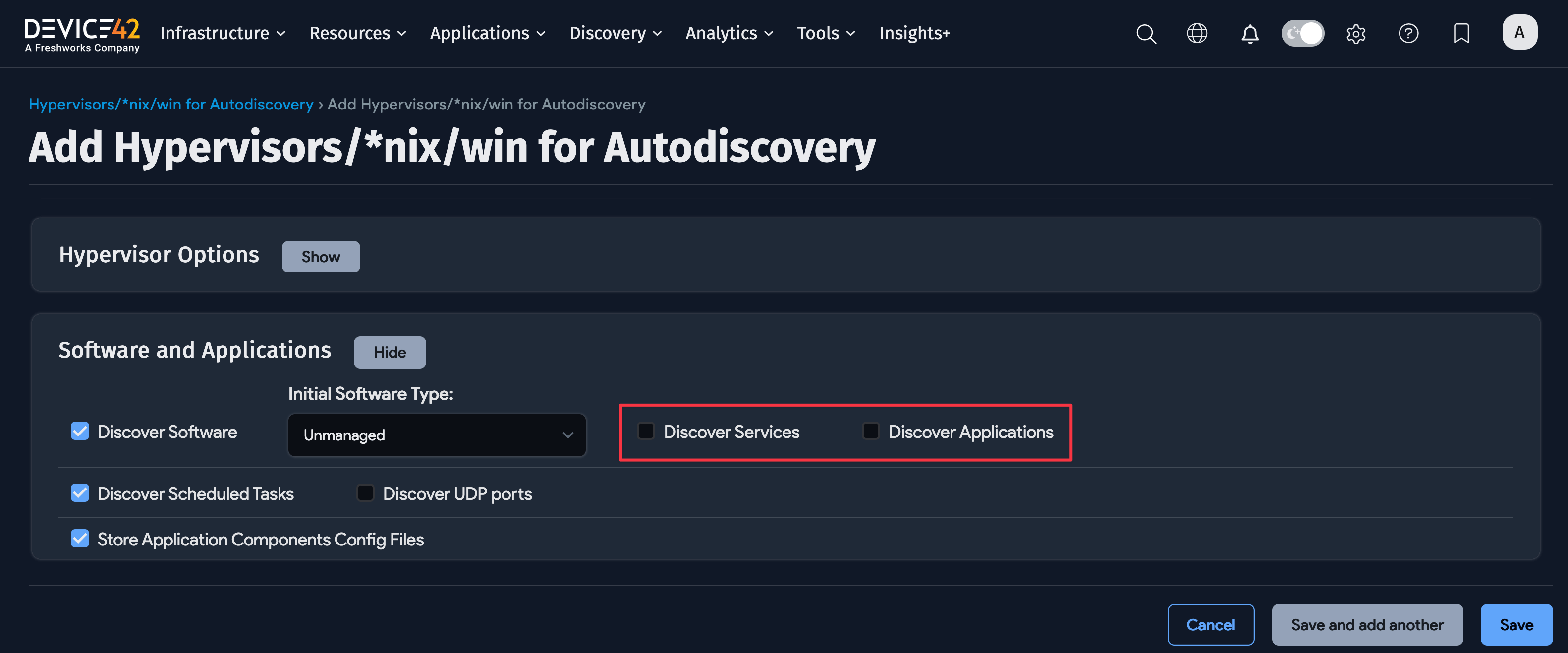 Turn off Discover Services and Application