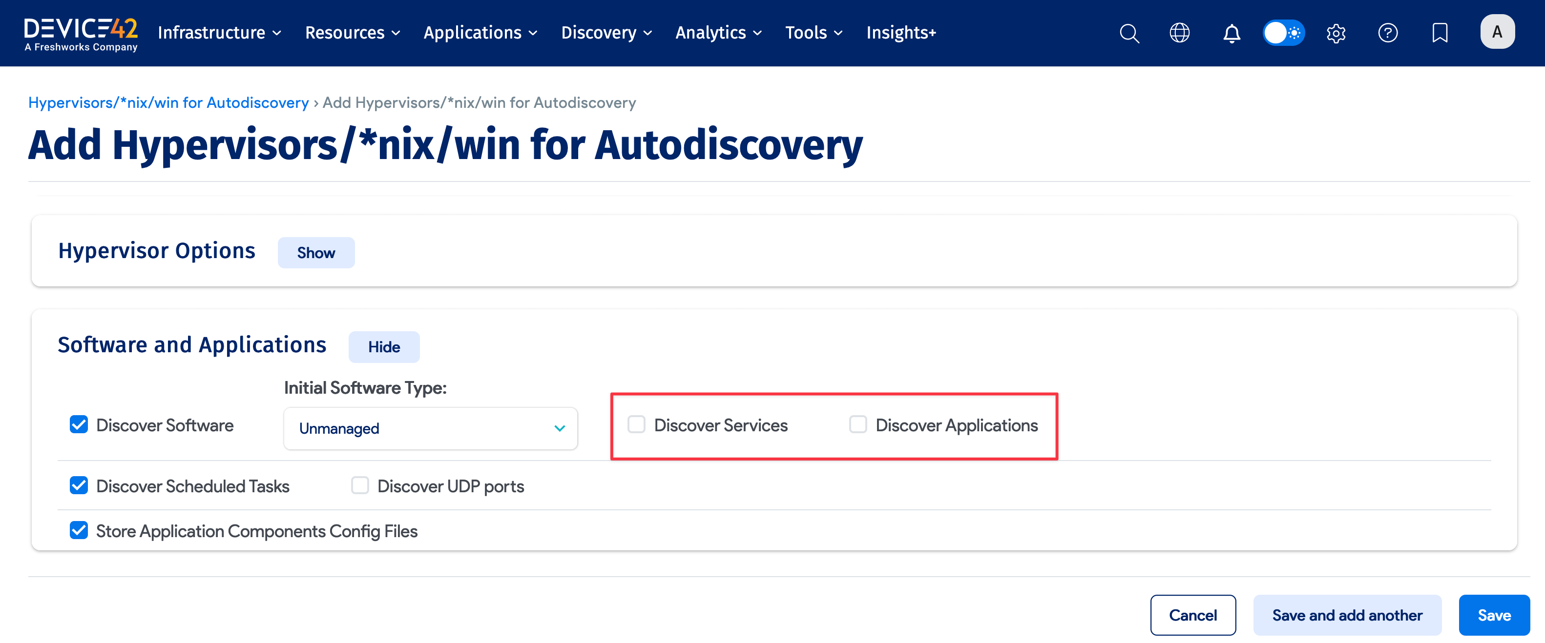 Turn off Discover Services and Application