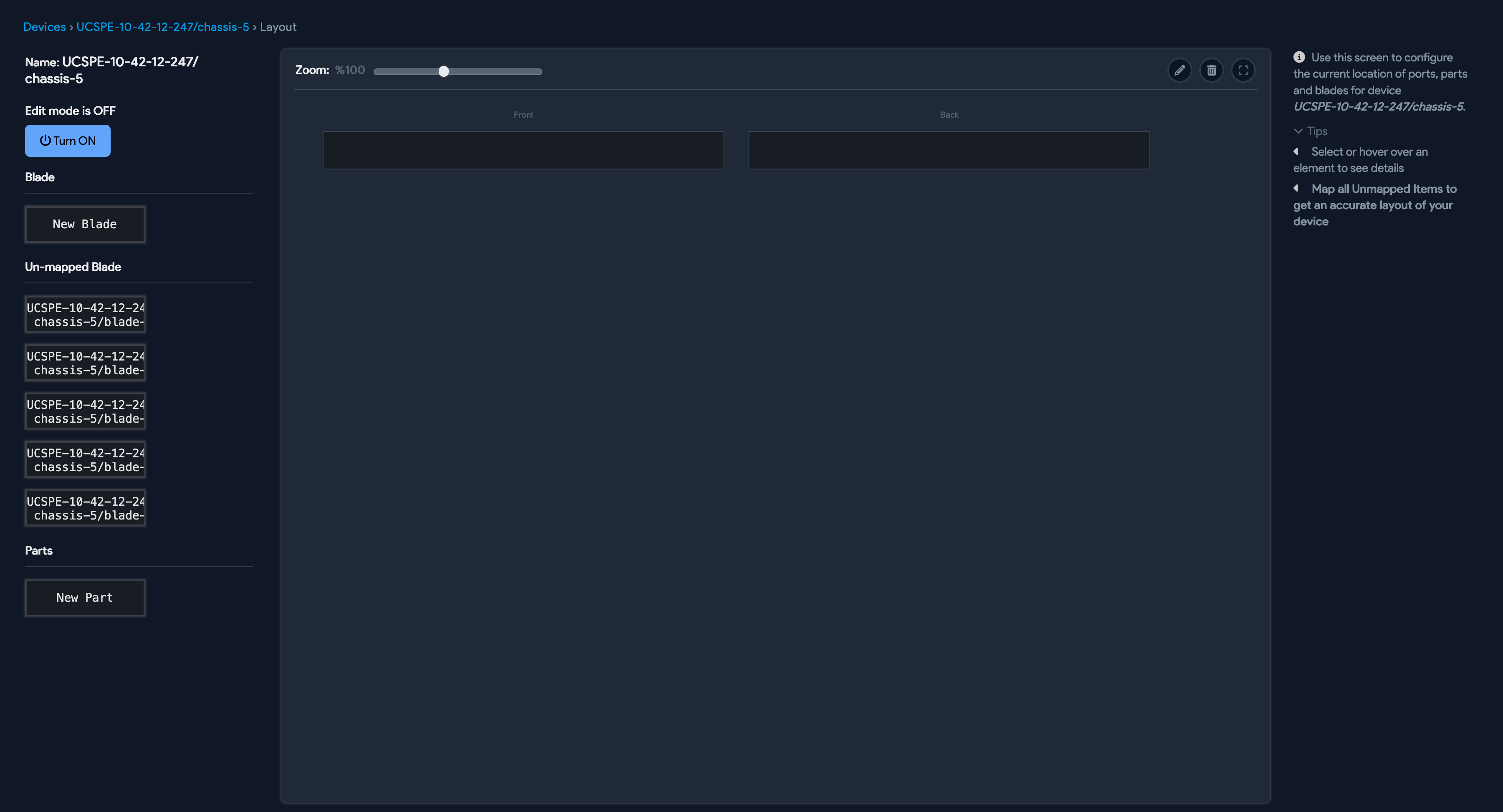 Blank hardware layout
