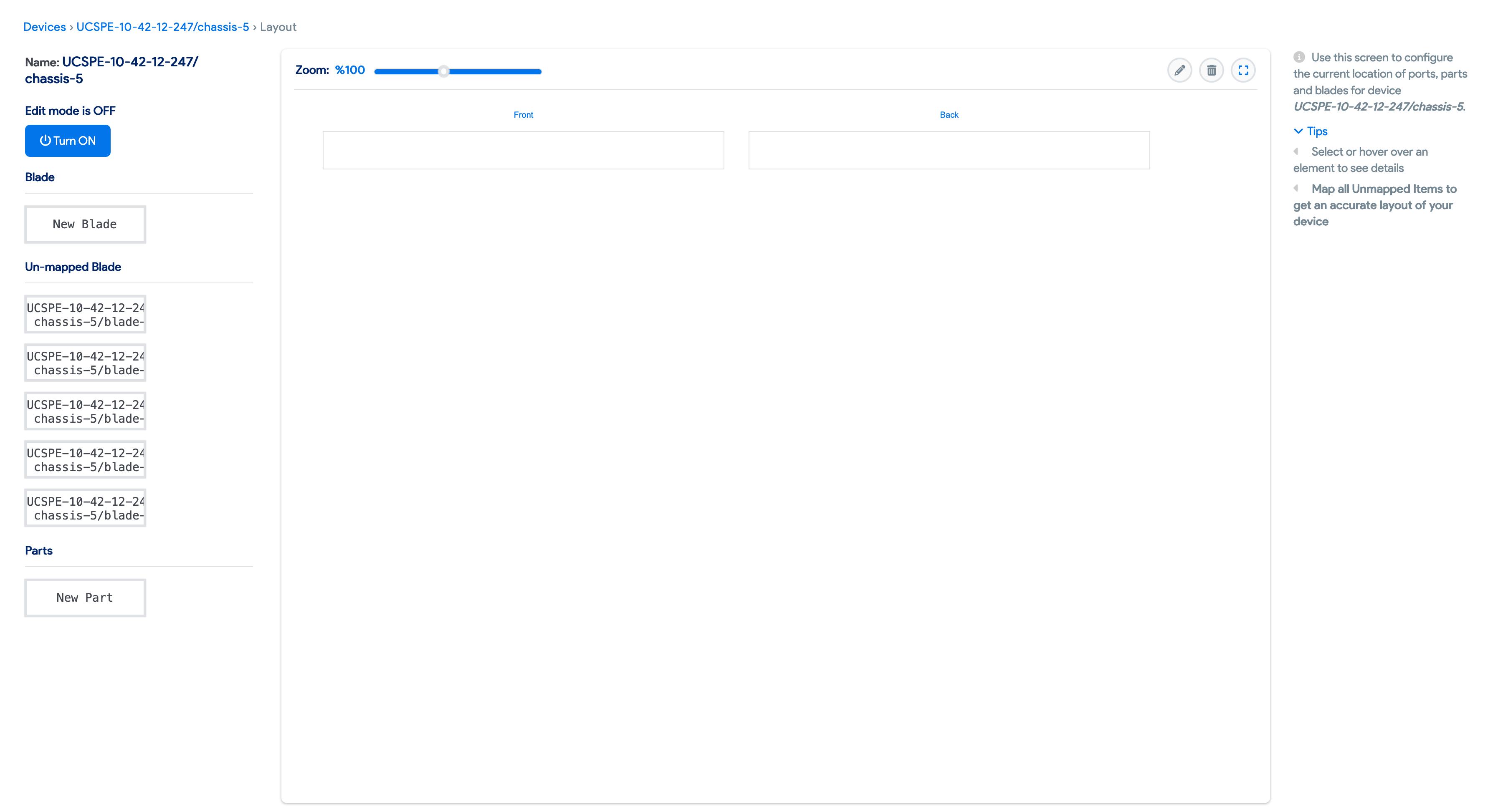 Blank hardware layout
