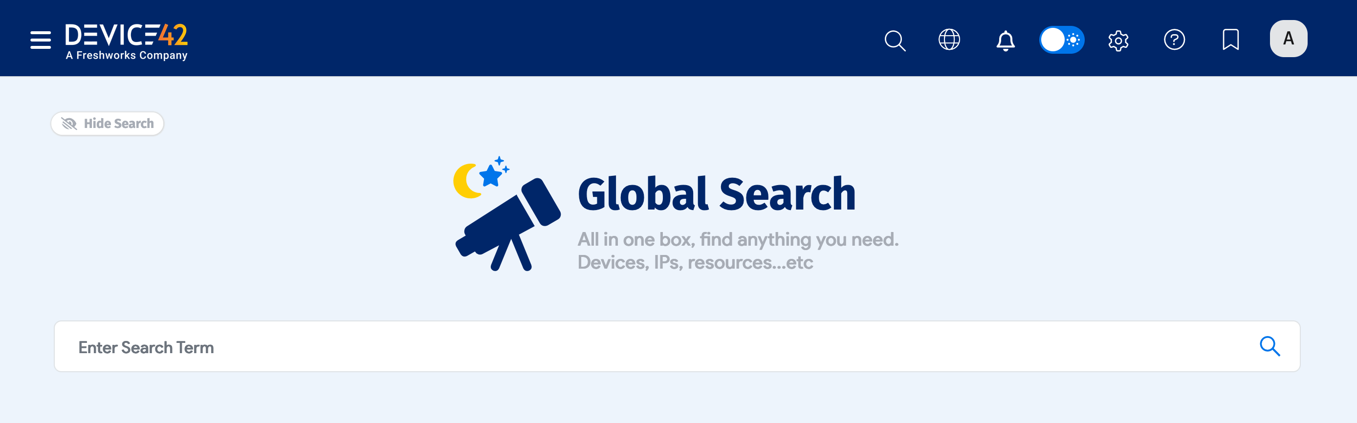 Global Search bar