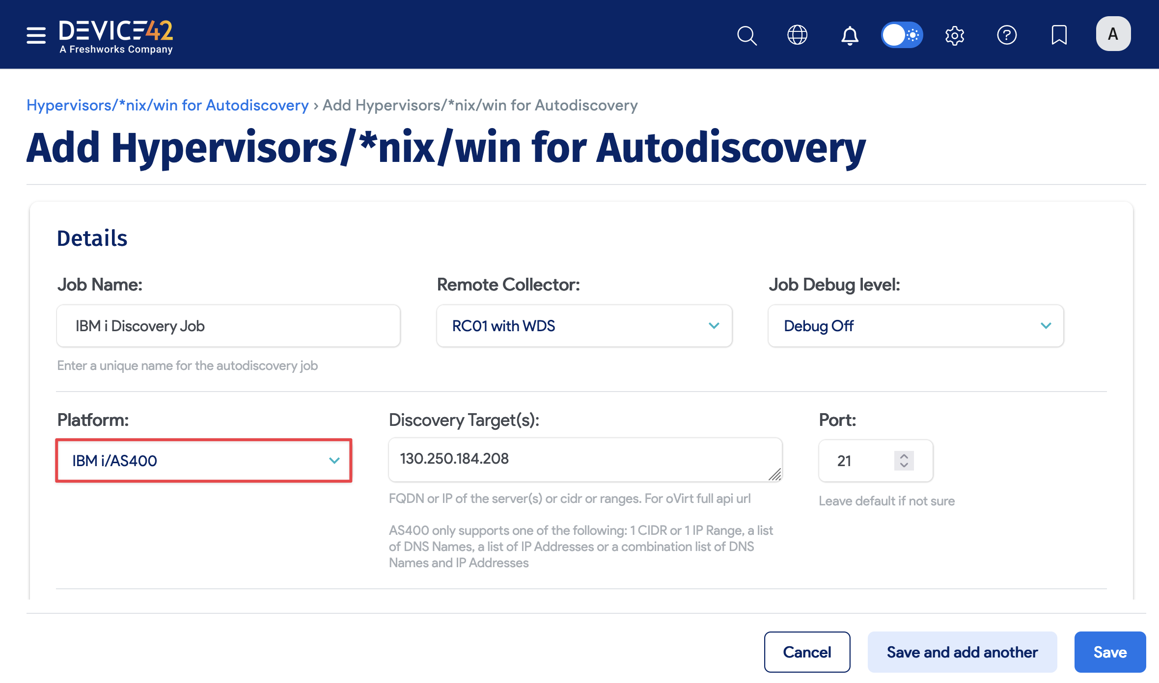 Add new IBM i/AS400 job