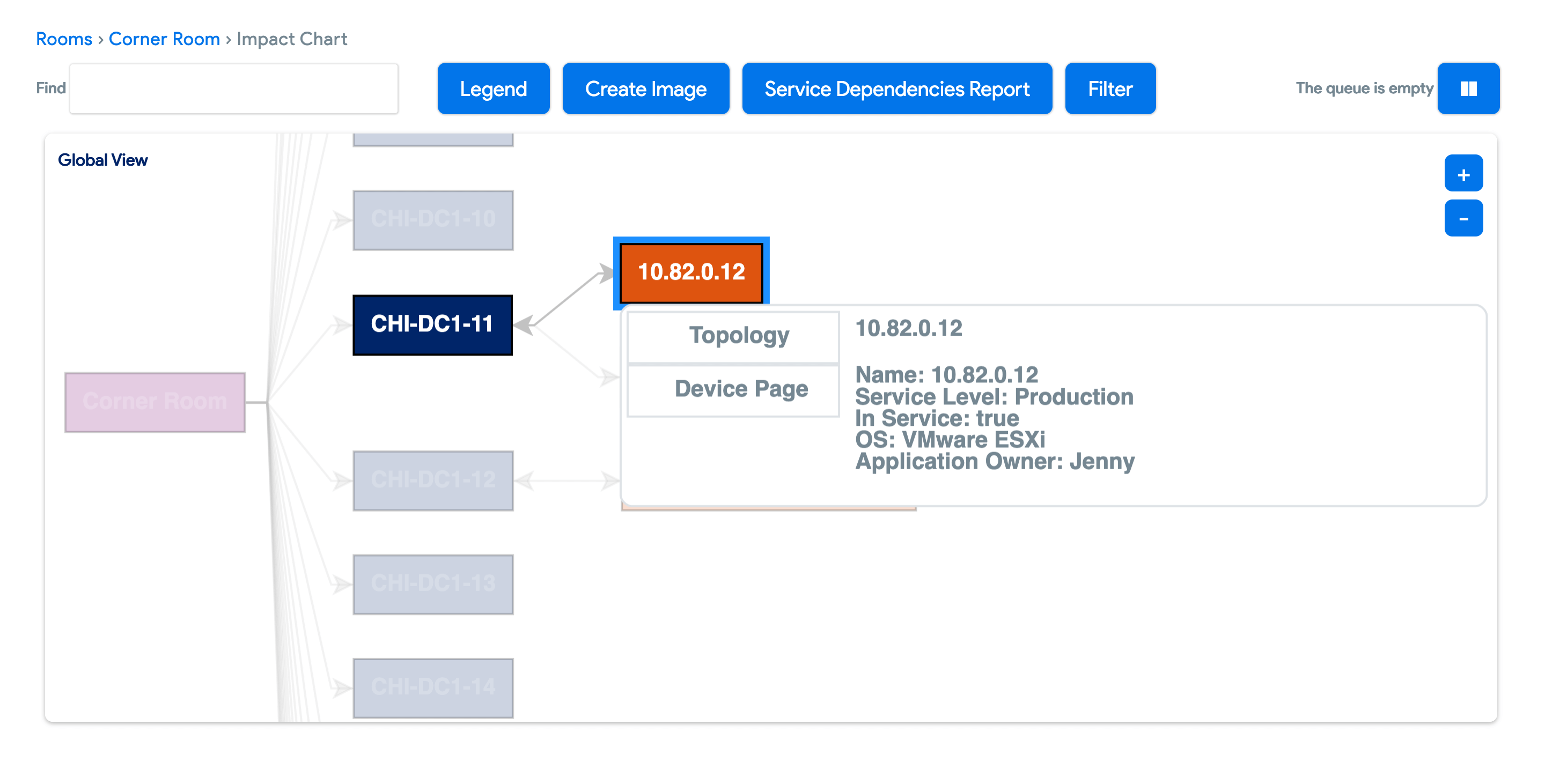 Hover over server for details demonstration