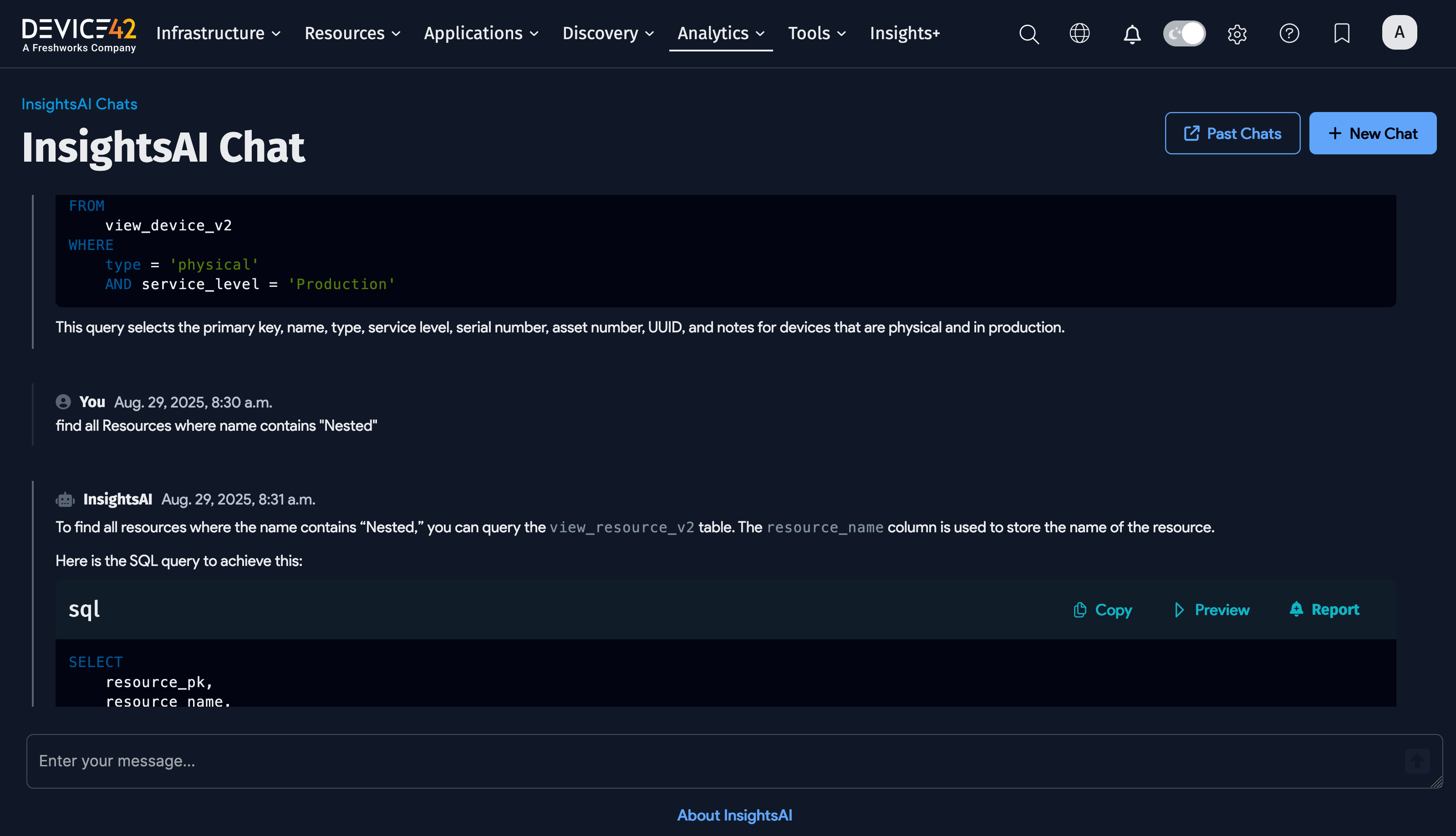InsightsAI menu location