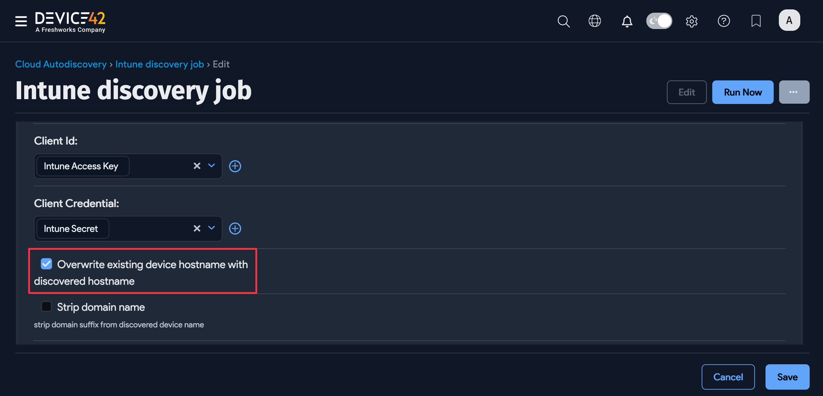 Overwrite device name