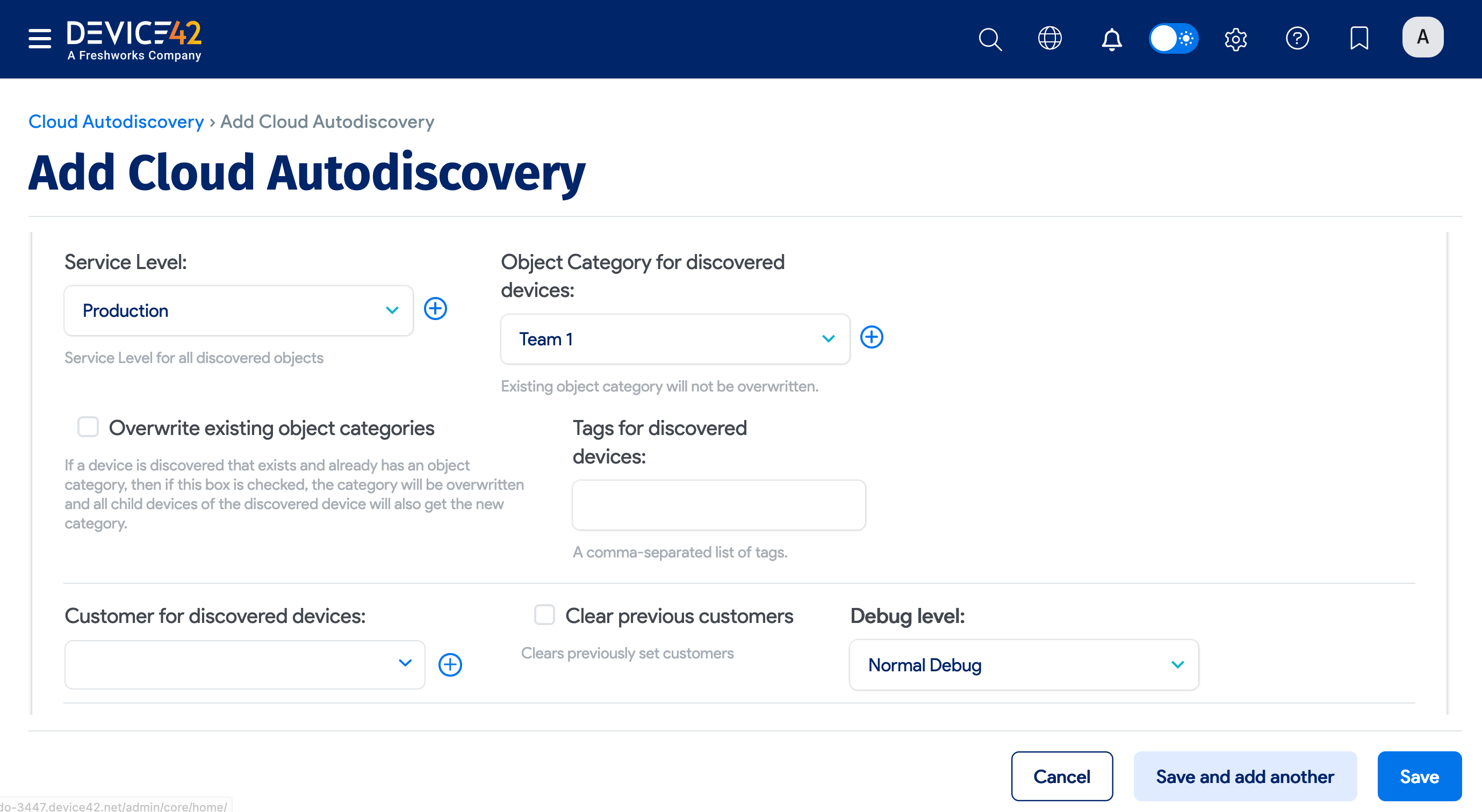 Select service level
