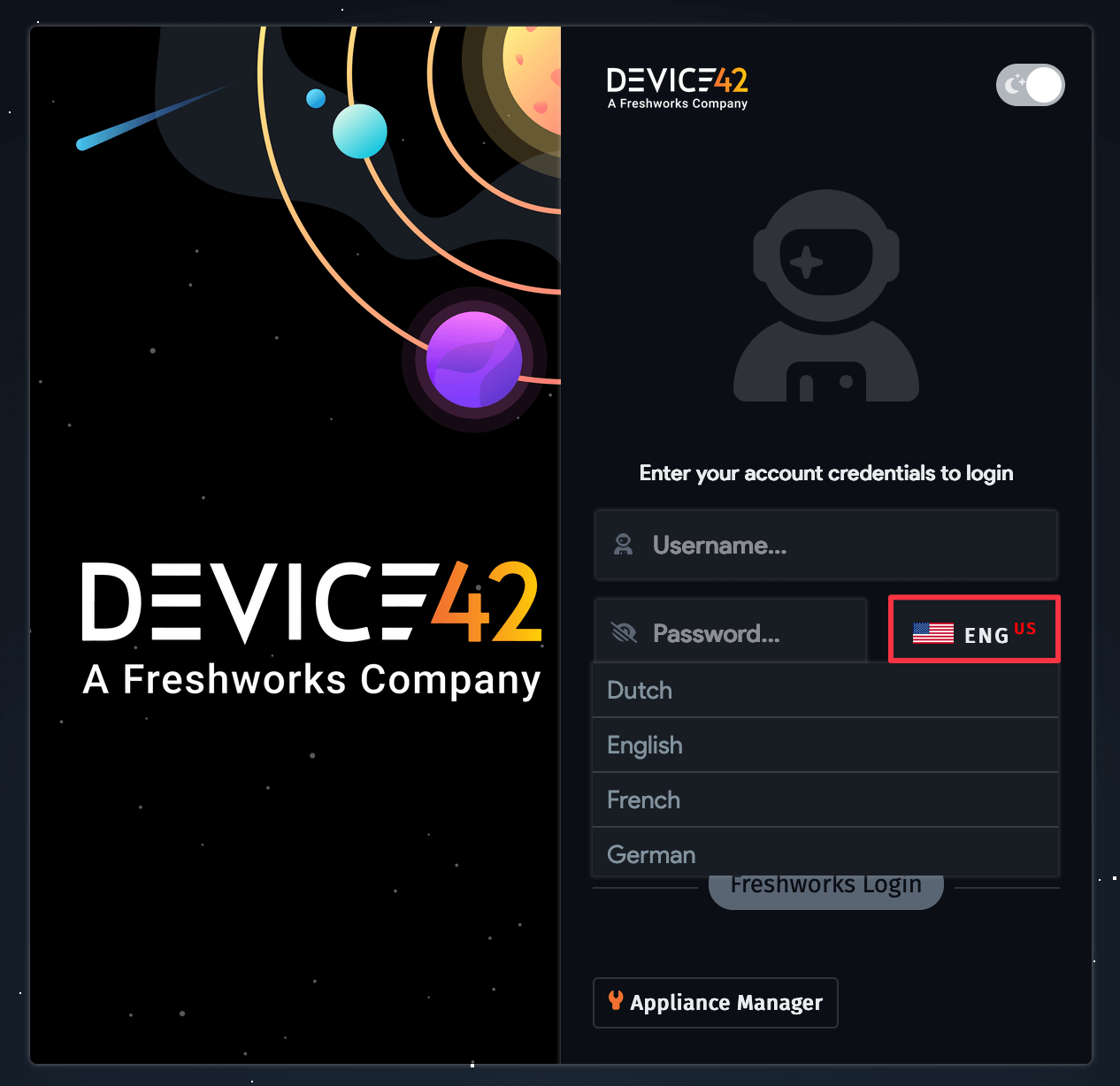 Language Selection Options