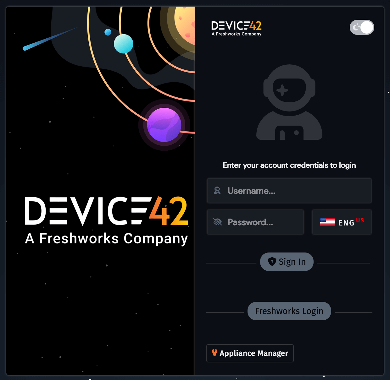 Device42 Web Interface Login Screen v19.05