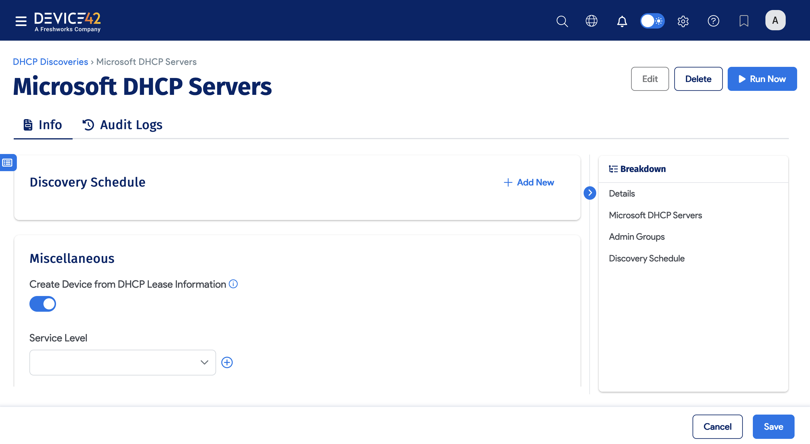 DHCP scheduling and service options
