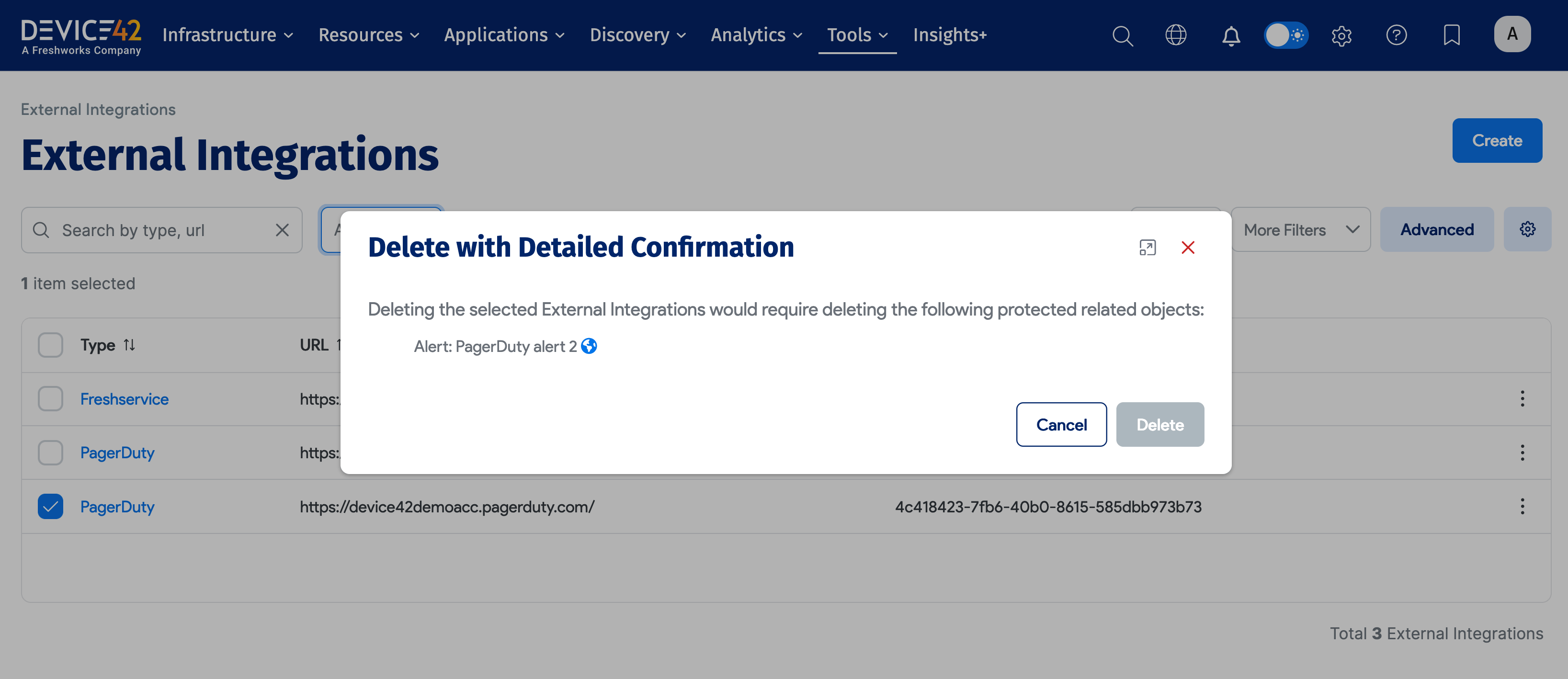 Confirm the deletion