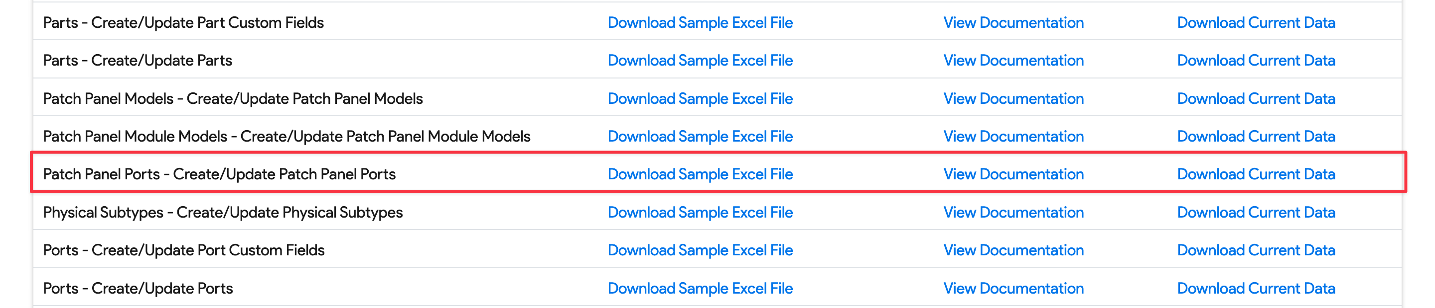 Patching Switch Ports - Import File Download