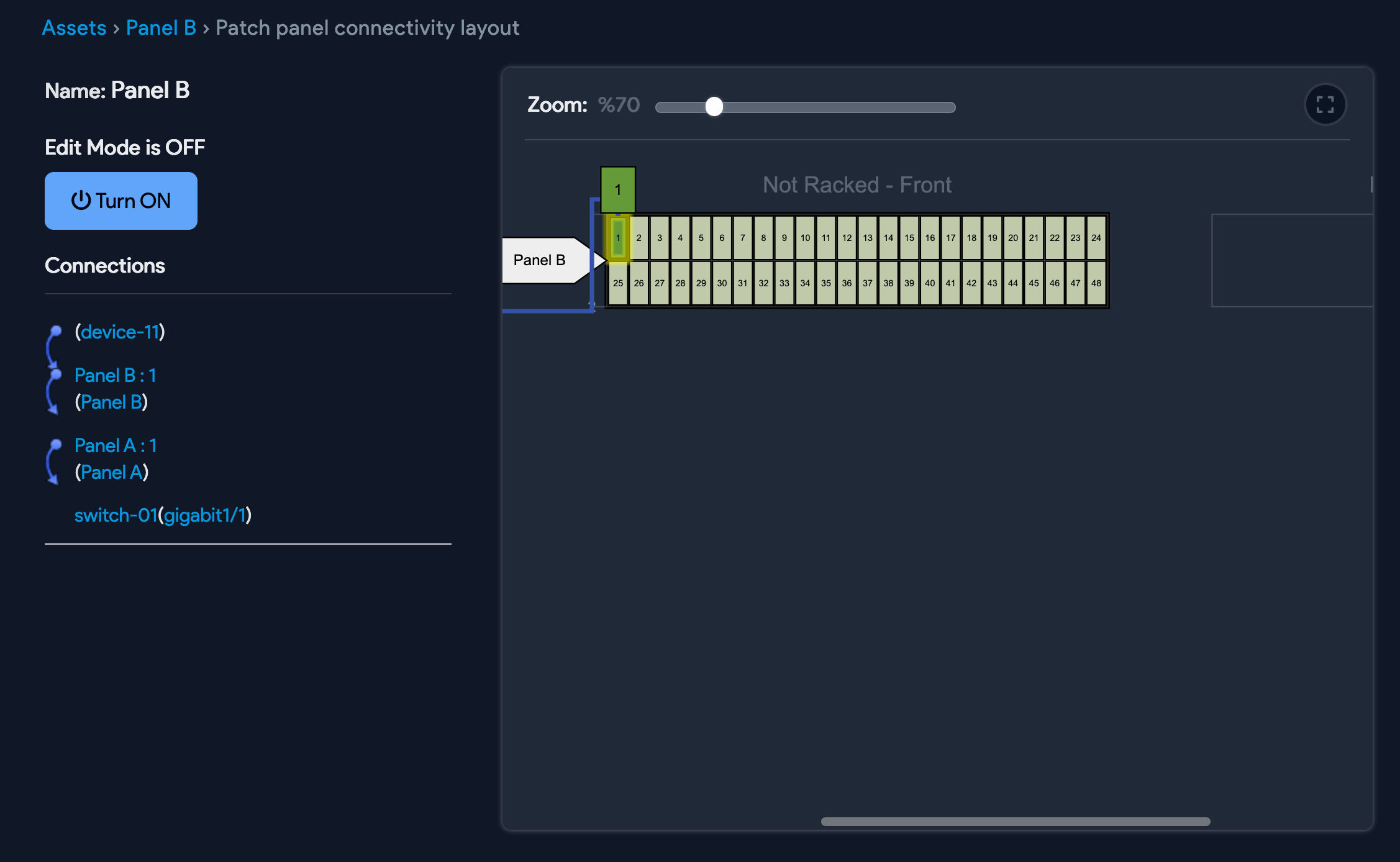 Patch Panel Visual Layout