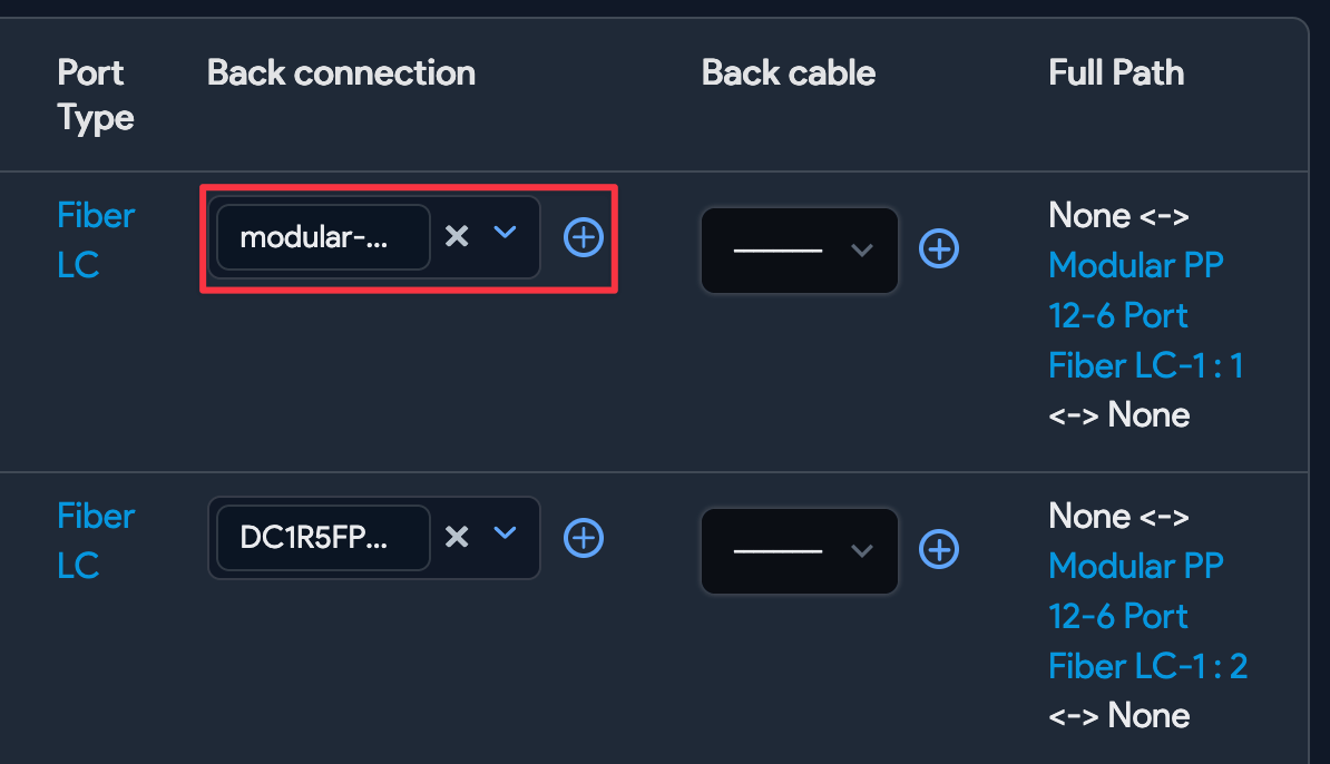 Individual back connectivity per port