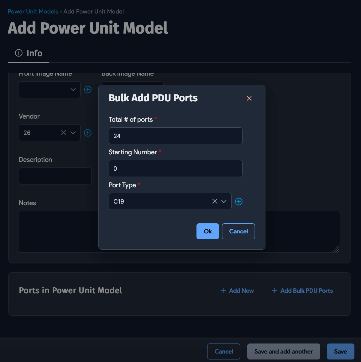 Add ports to PDU model