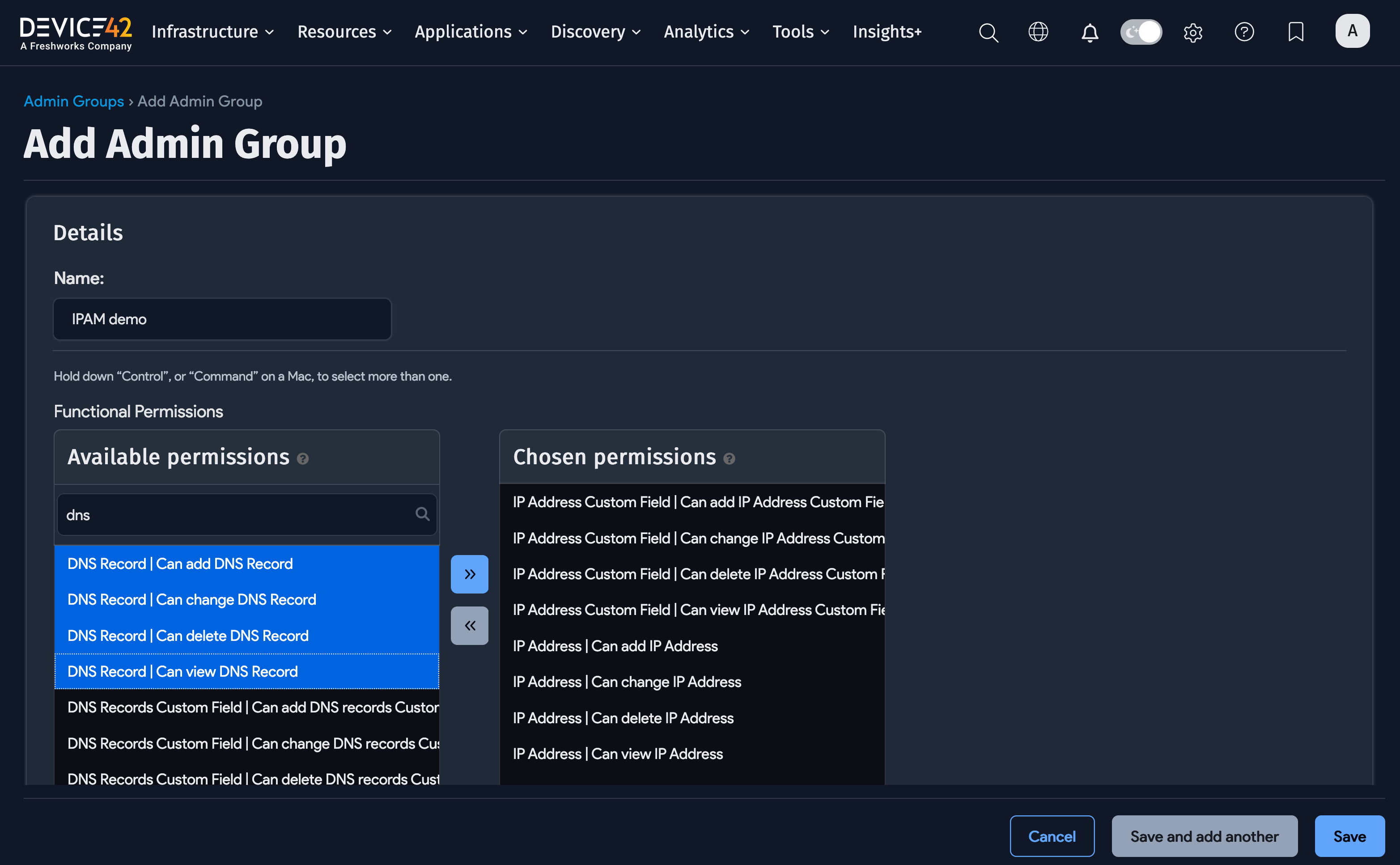 Add IP and DNS-related permissions