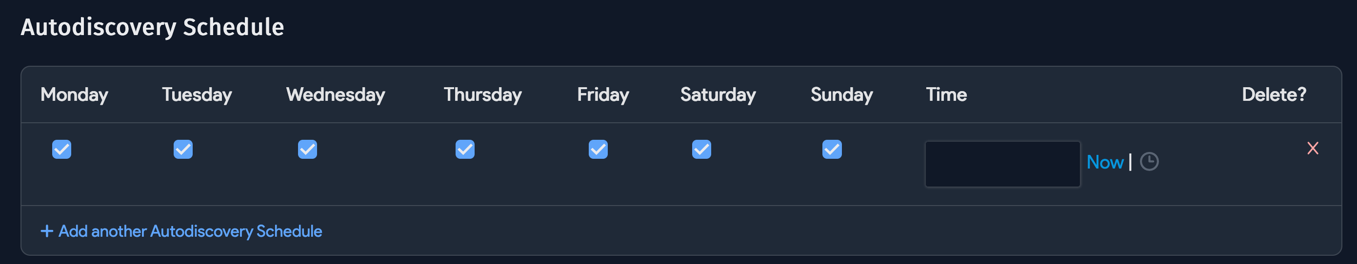 Schedule autodiscovery job