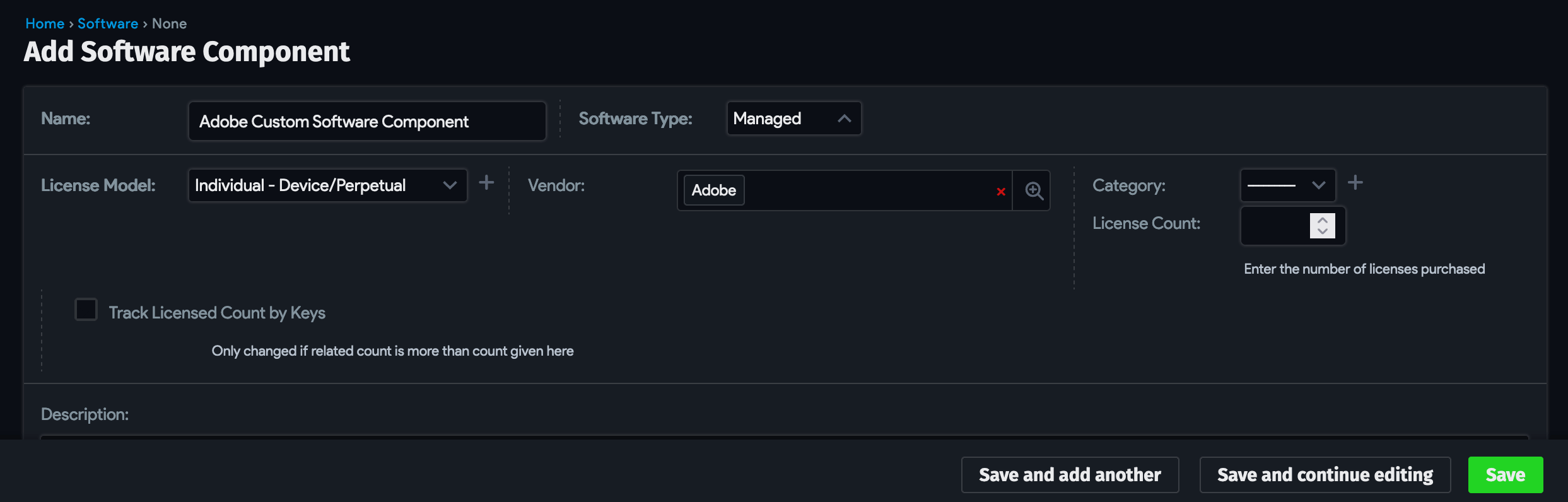 Add new software component