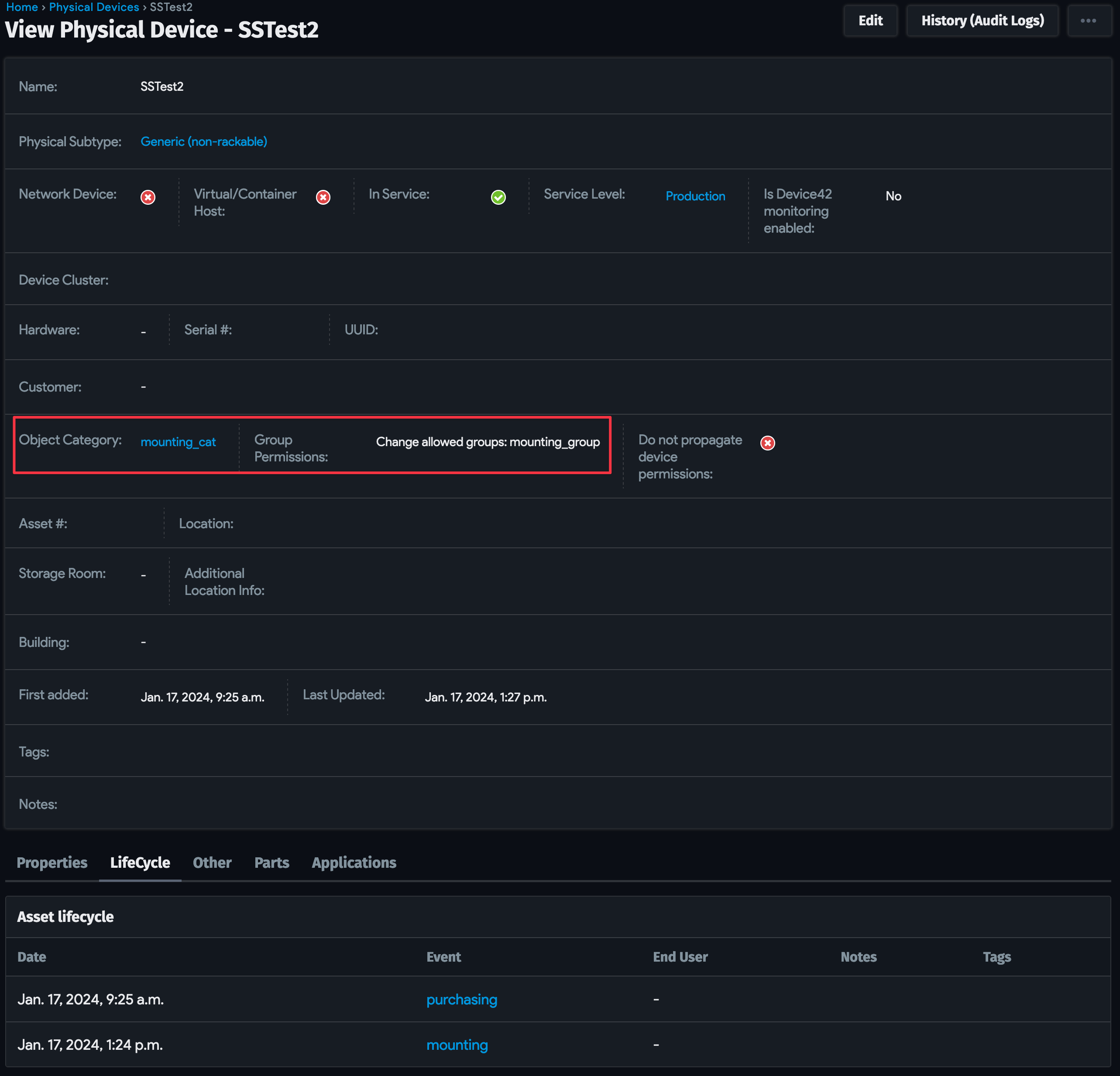 Device42 object category updated