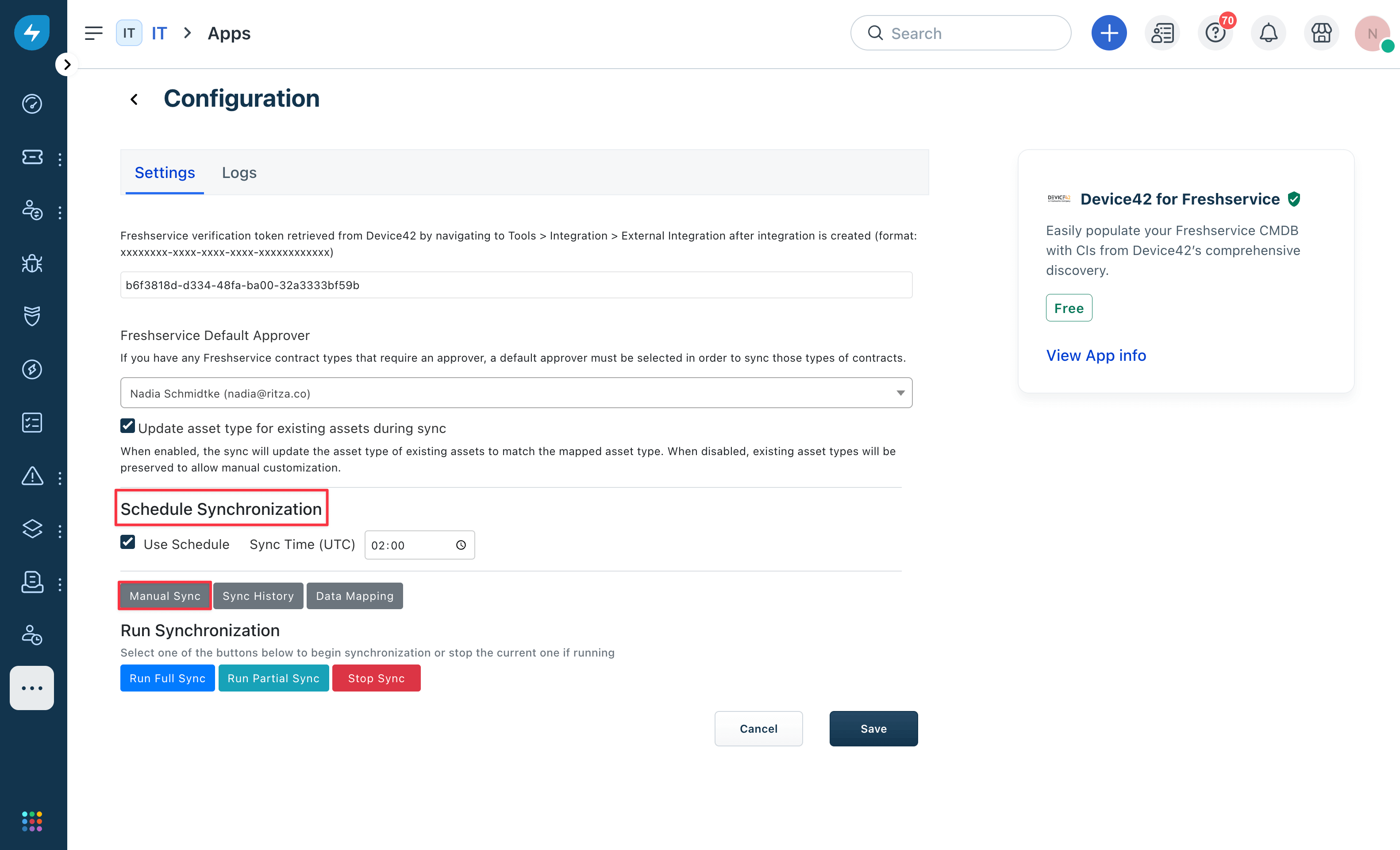 Schedule synchronization