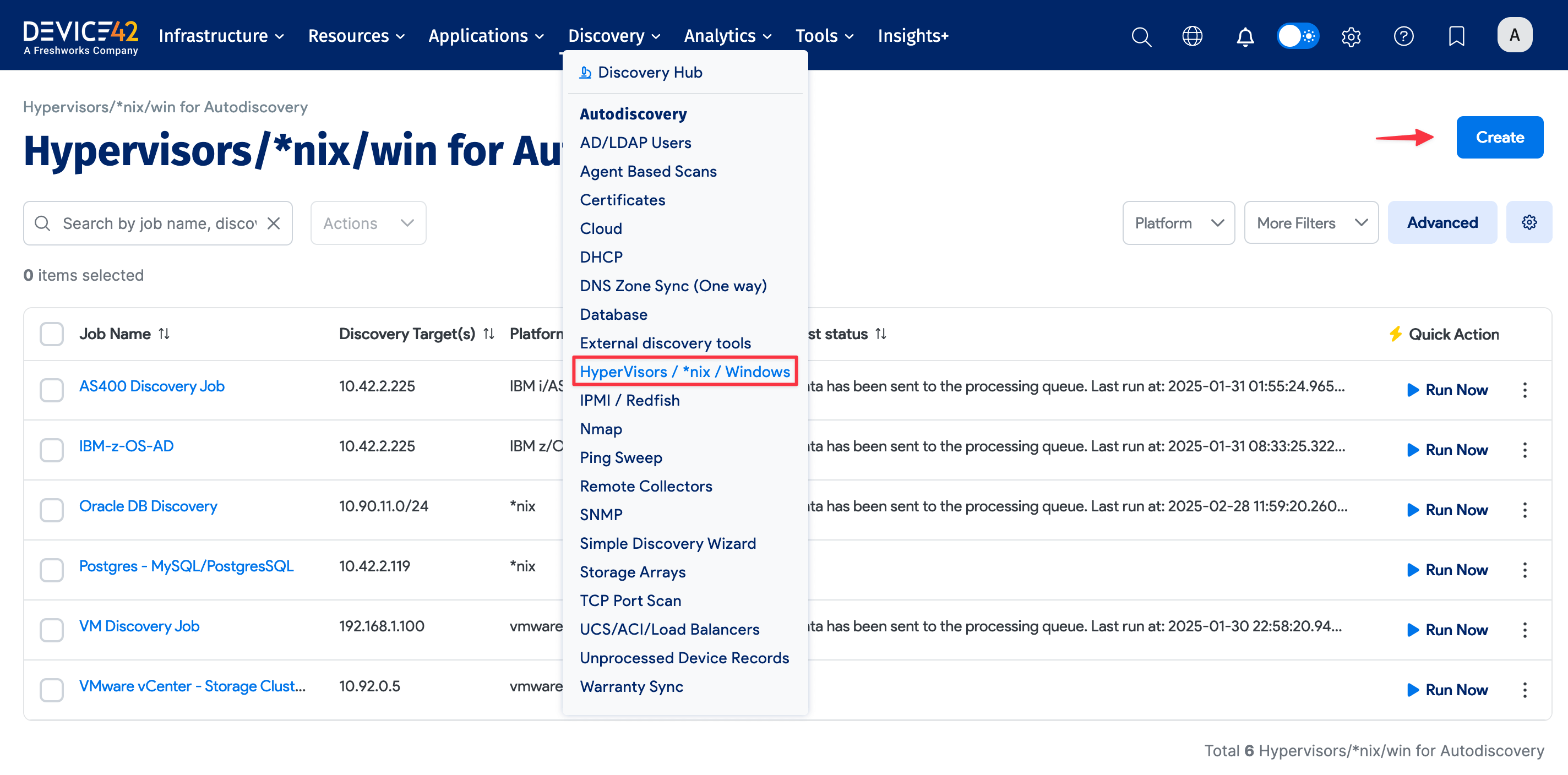 Windows and Hyper-V menu
