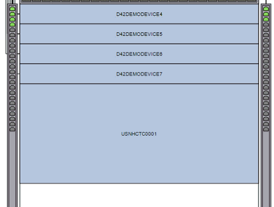 Rack elevations physical connections with drag and drop