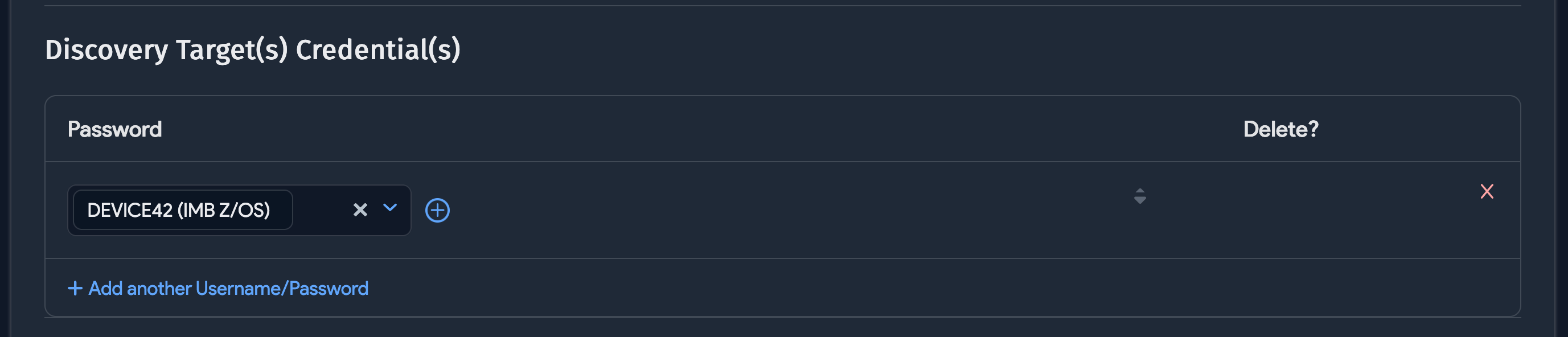 Add discovery target credentials