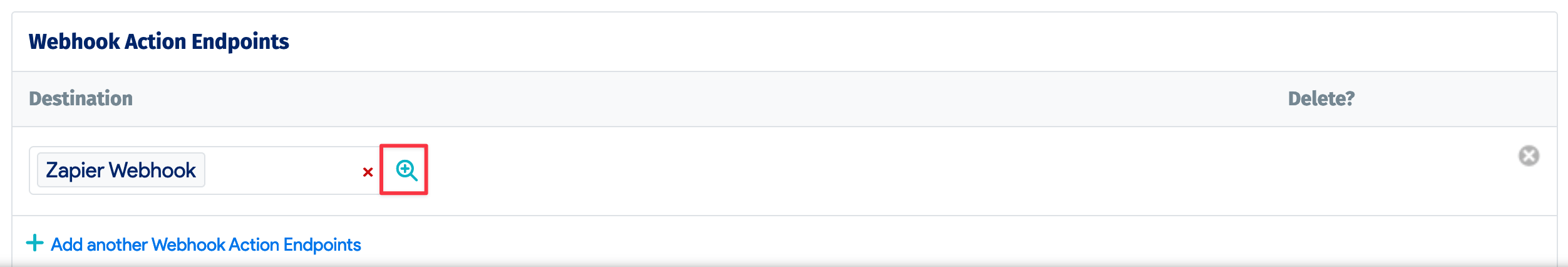 Webhook action categories